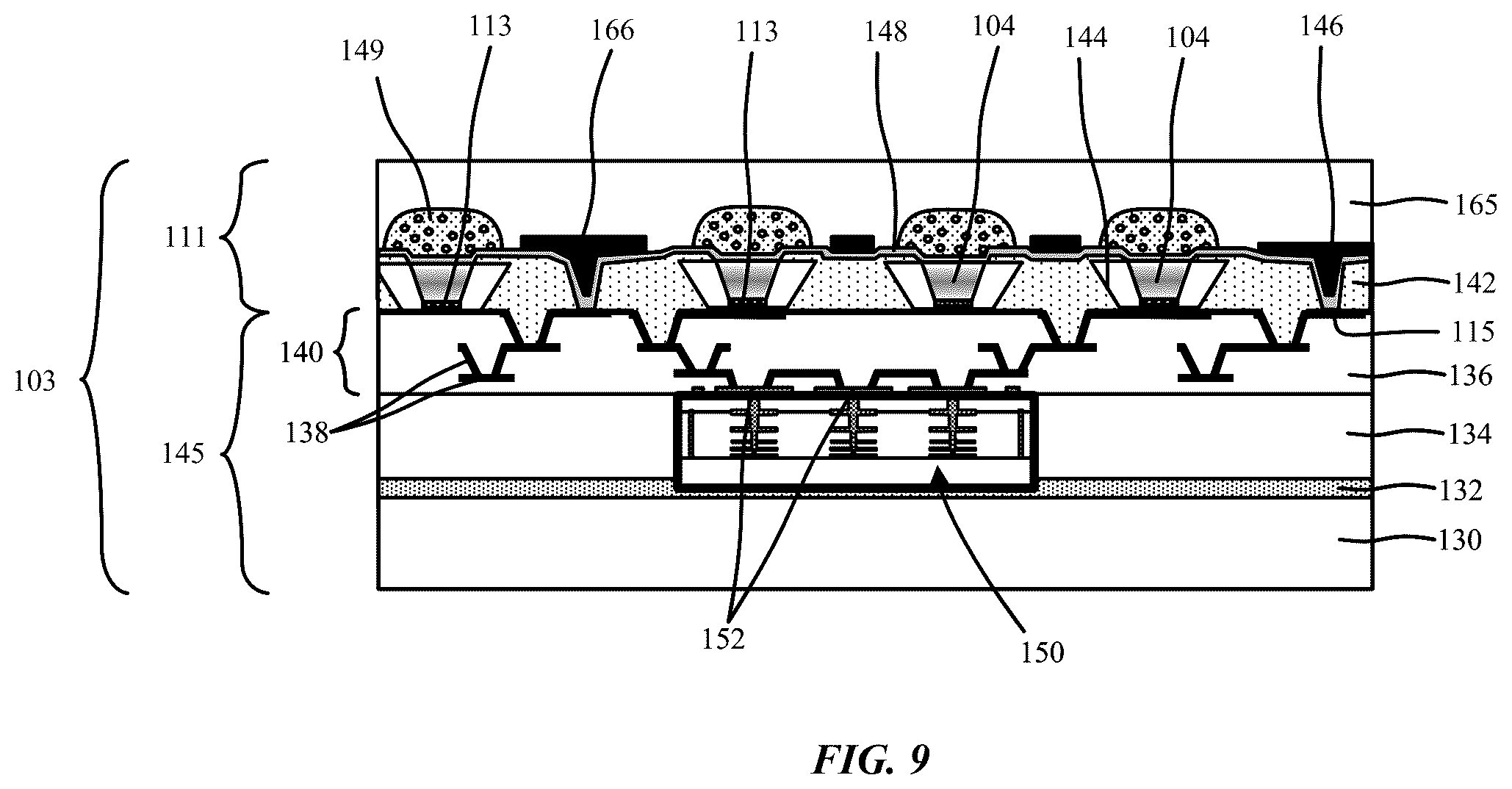 Patent US12588569 Figure 6 – Buried seam with kirigami pattern for 3D micro LED display