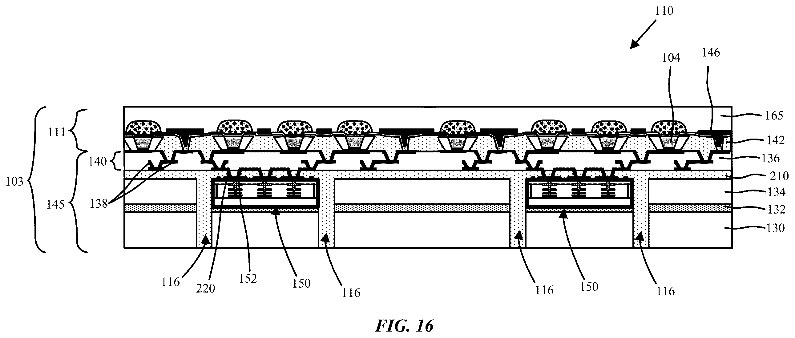 Patent US12588569 Figure 11 – Buried seam with kirigami pattern for 3D micro LED display