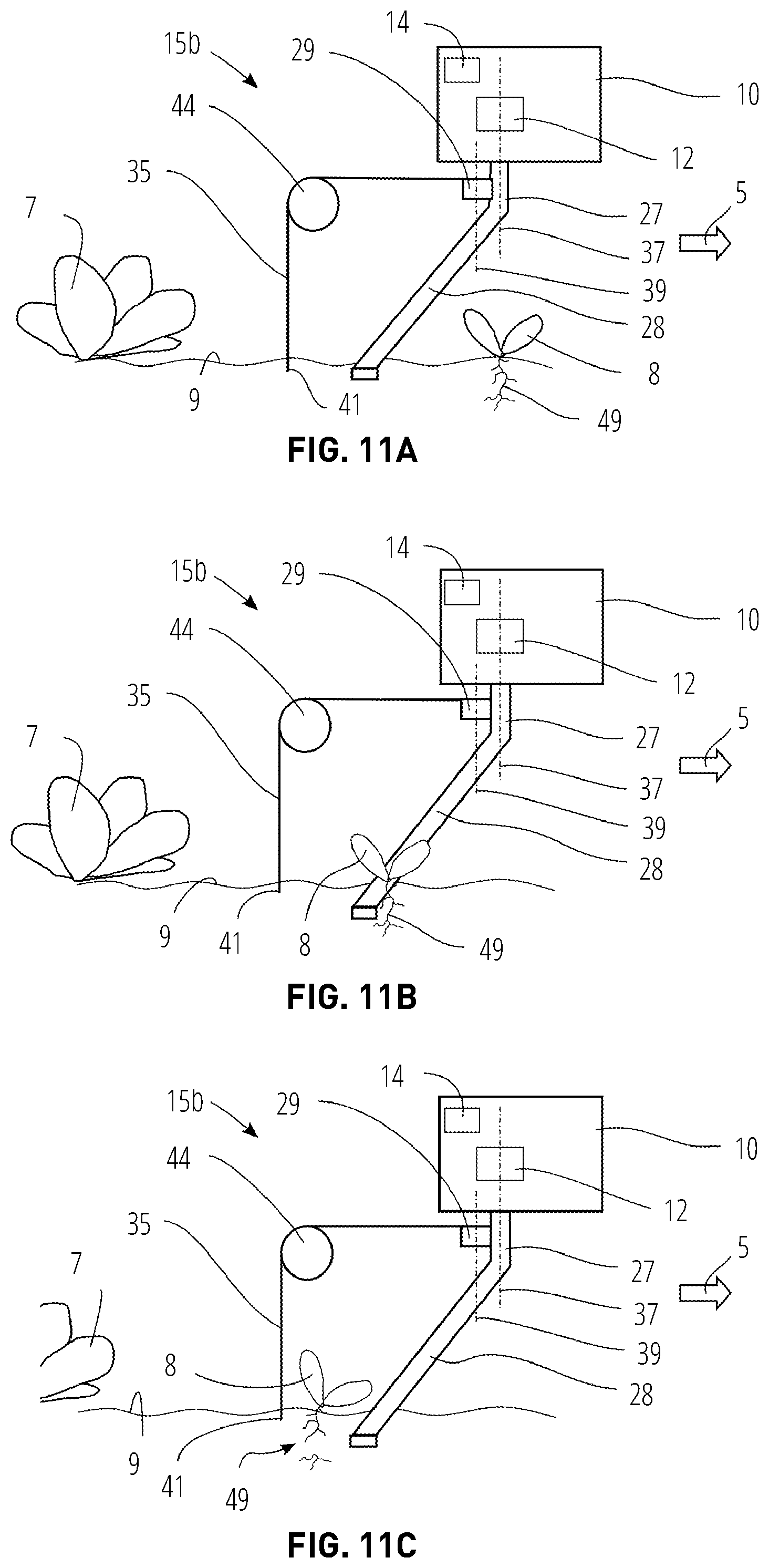 Patent US12588575 Figure 8 – Weeding unit and method for treating an agricultural field