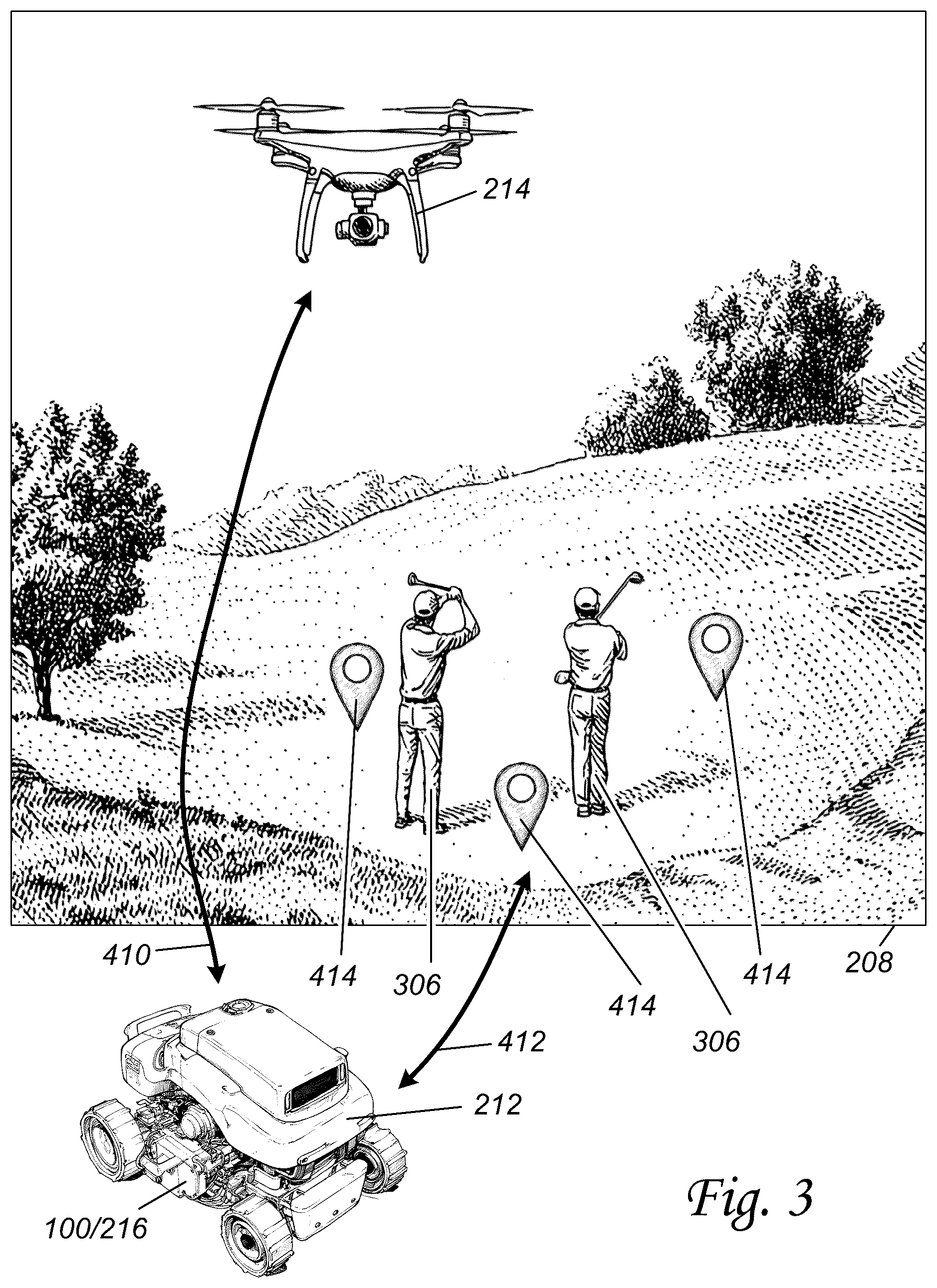 Patent US12588576 Figure 3 – Intelligent turf maintenance system for divot detection and repair