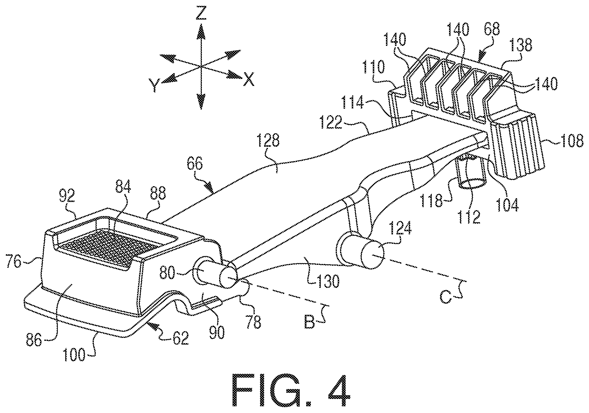 Patent US12588586 Figure 4 – Battery latching mechanism for power equipment, and lawnmower