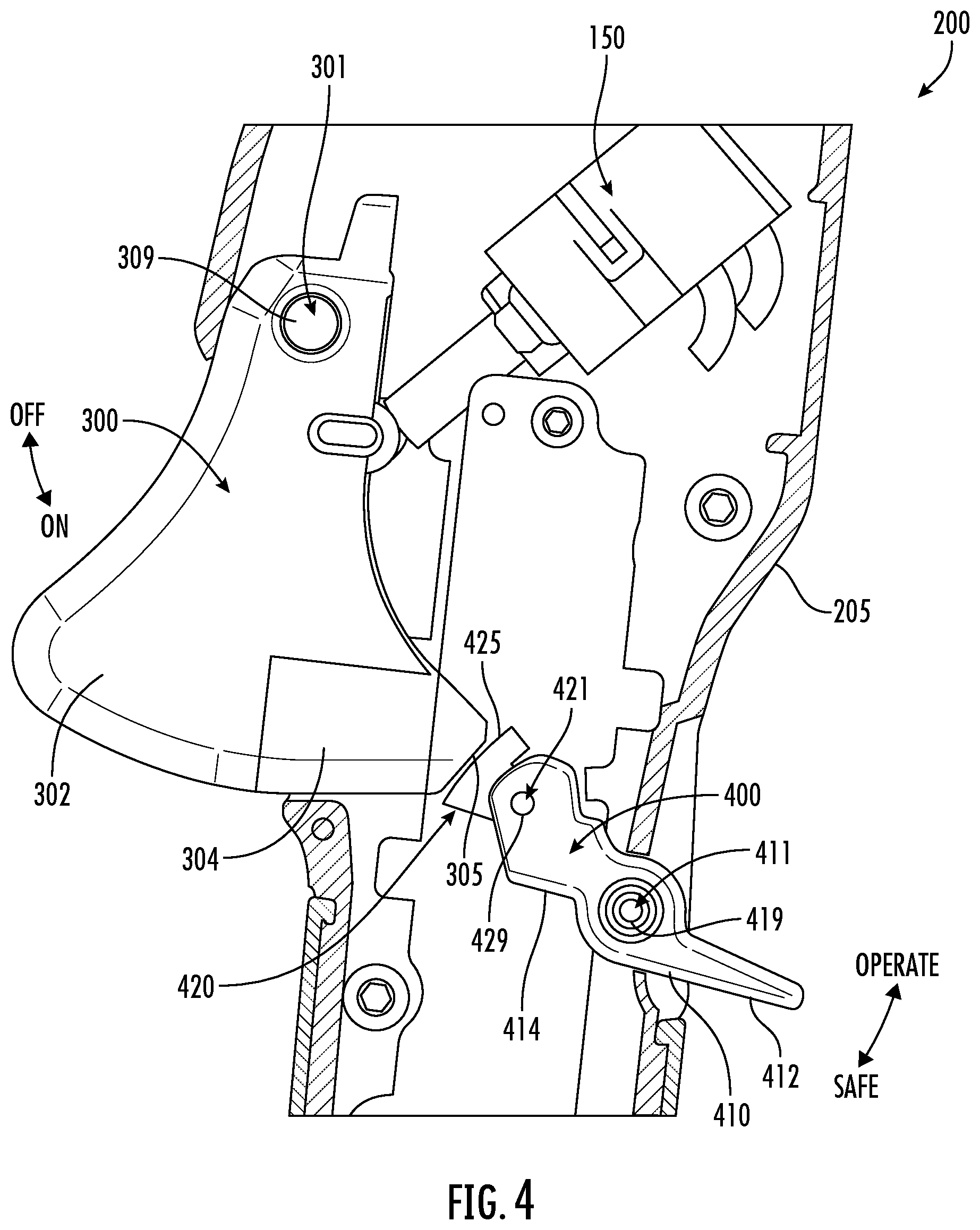 Patent US12588588 Figure 4 – Lock off assemblies for trimmers