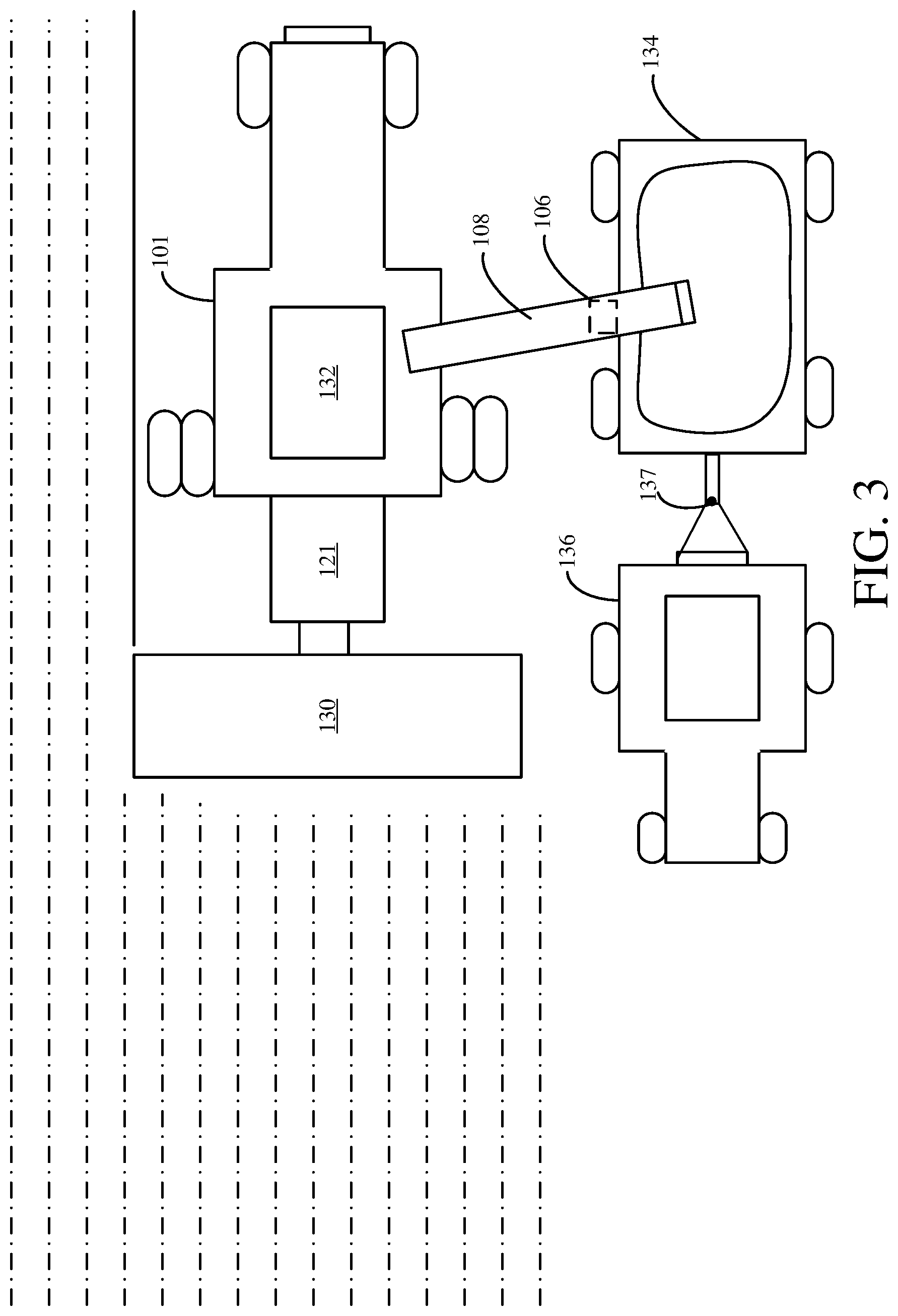 Patent US12588593 Figure 3 – Fill profile and tracking control during an unloading operation based on a CAD file