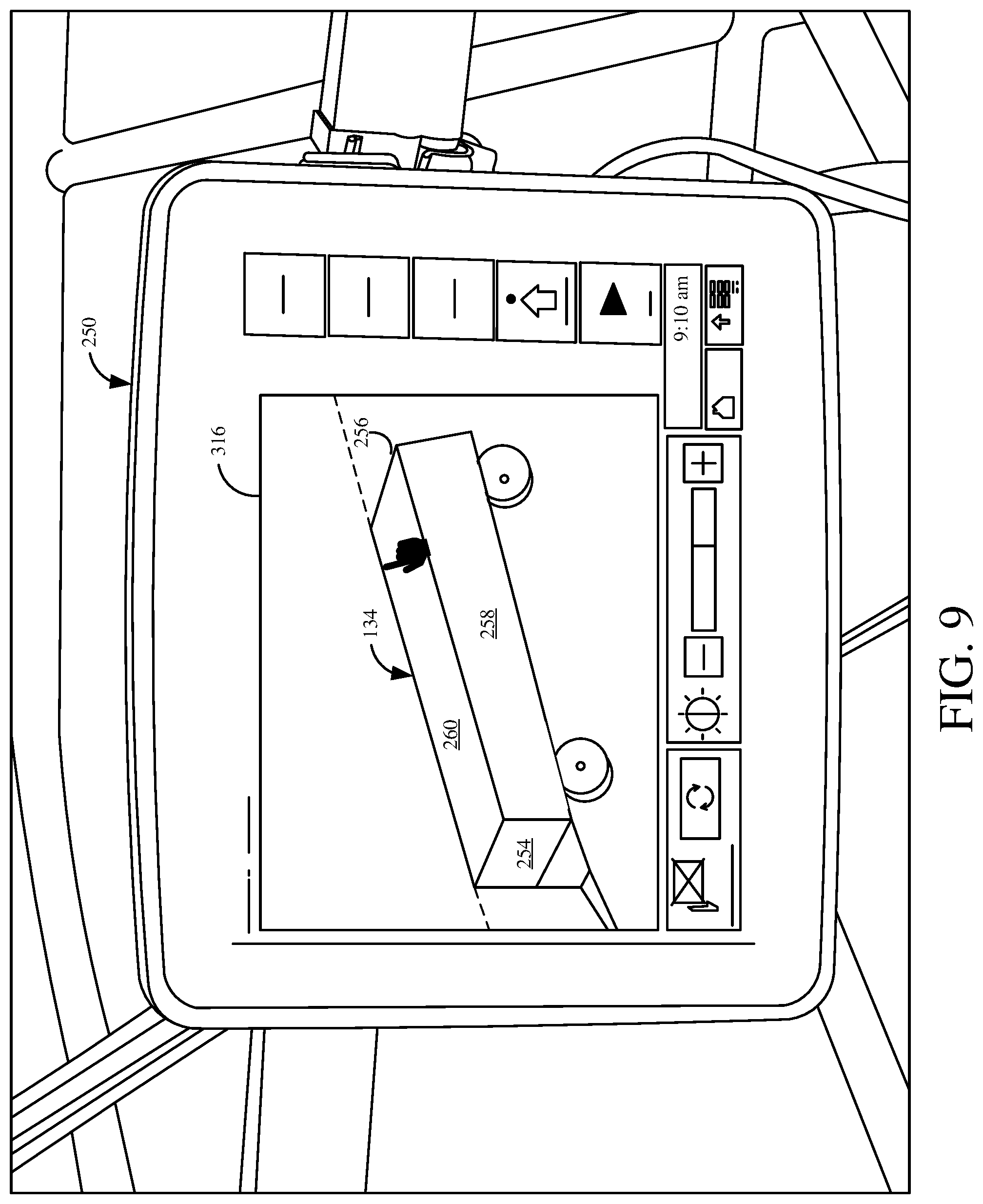 Patent US12588593 Figure 10 – Fill profile and tracking control during an unloading operation based on a CAD file