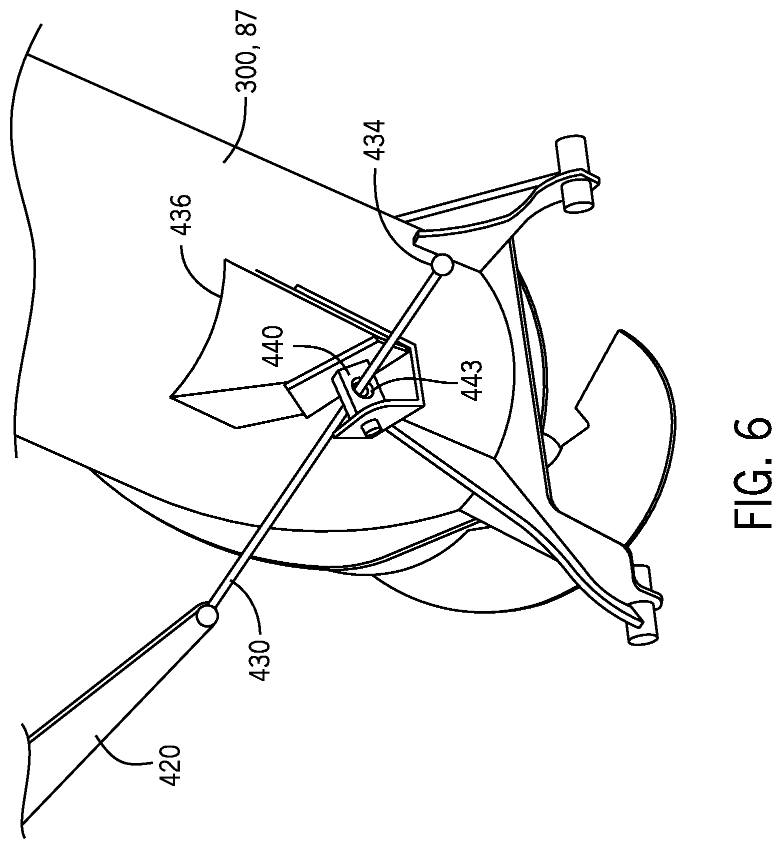 Patent US12588598 Figure 6 – Lift system for bubble up auger of combine harvester