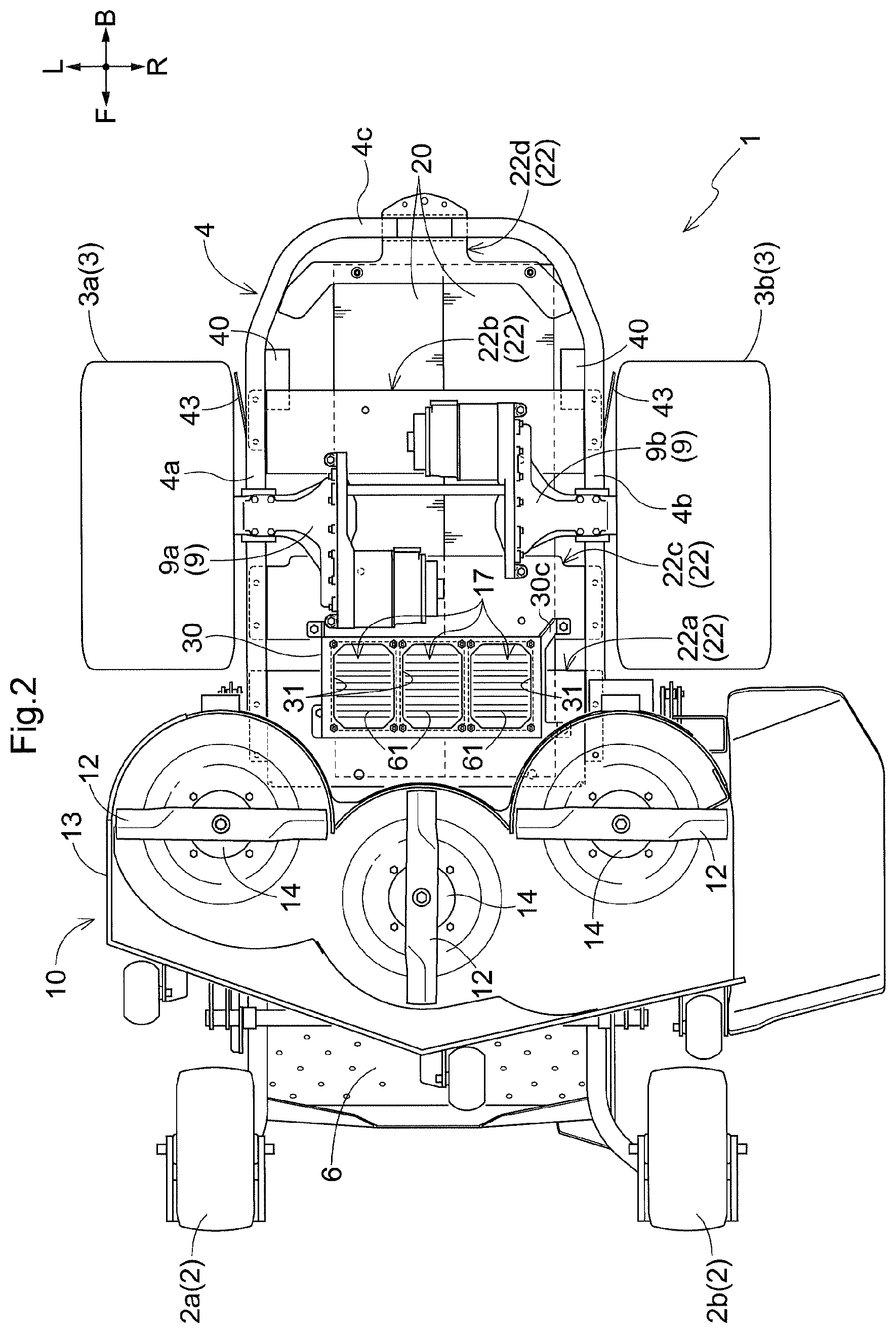 Patent US12588599 Figure 2 – Electric mower