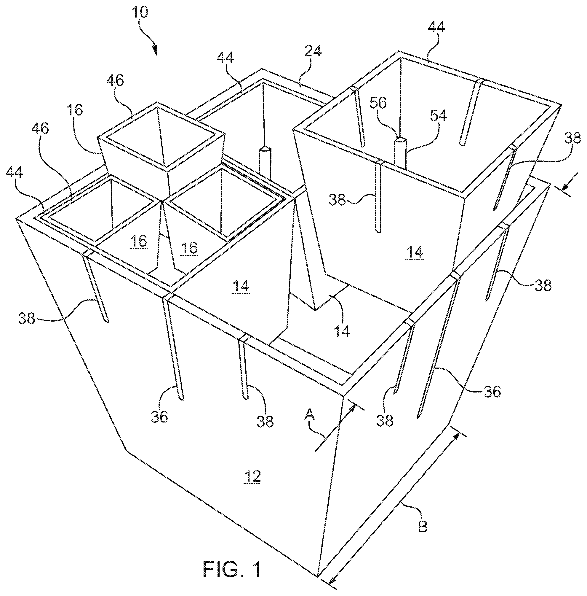 Patent US12588603 Figure 1 – Interengageable containers and methods