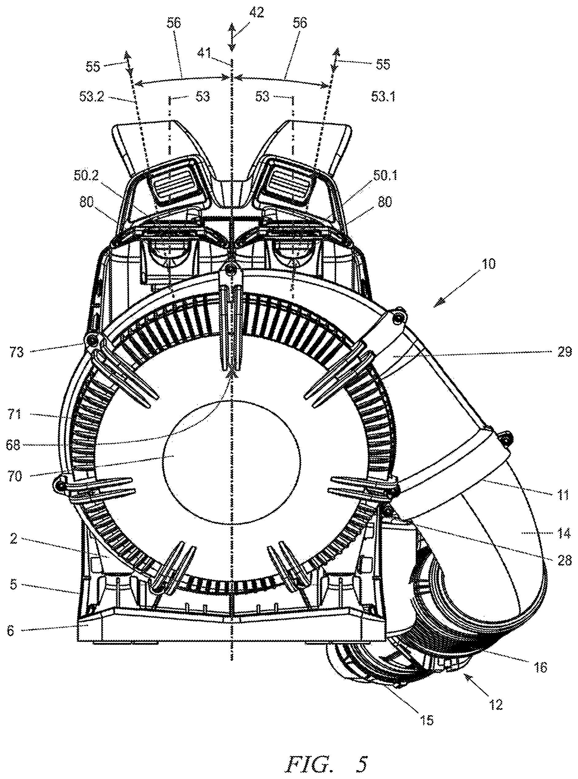 Patent US12588607 Figure 5 – Electric blower apparatus with battery pack