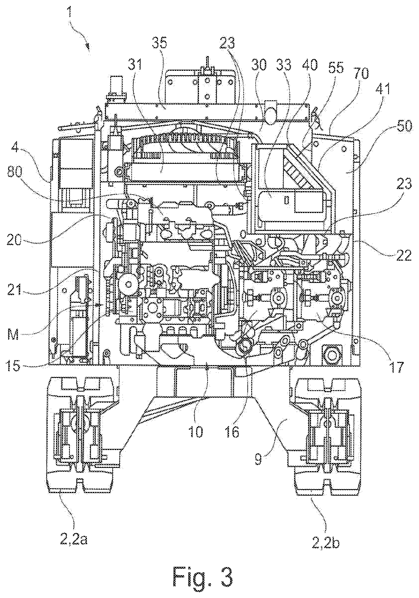 Patent US12588608 Figure 3 – Mobile forestry machine
