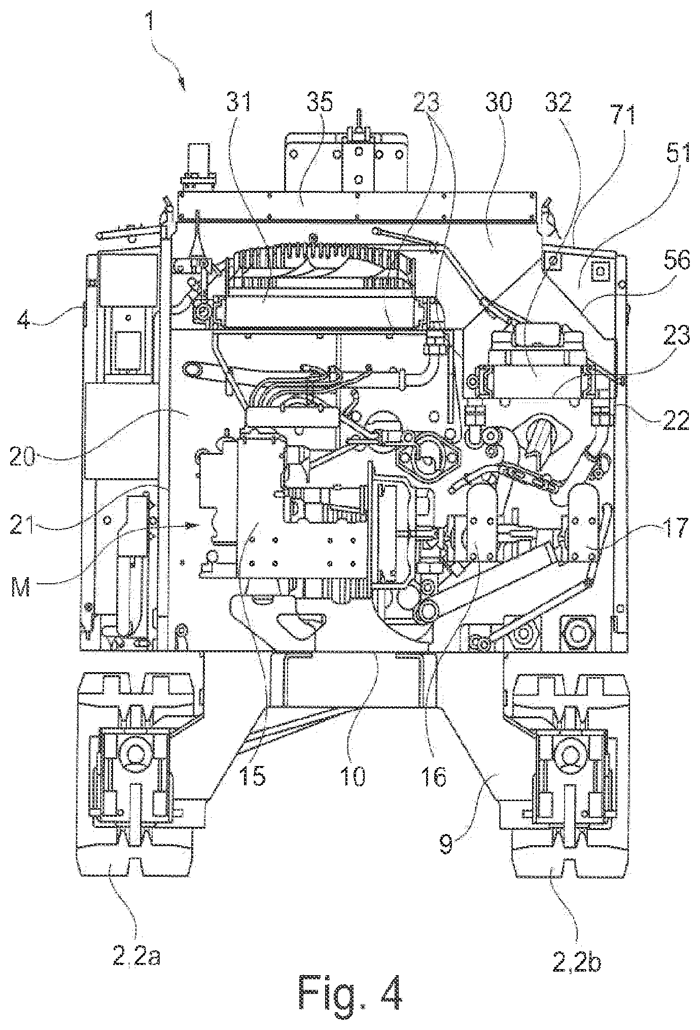Patent US12588608 Figure 4 – Mobile forestry machine
