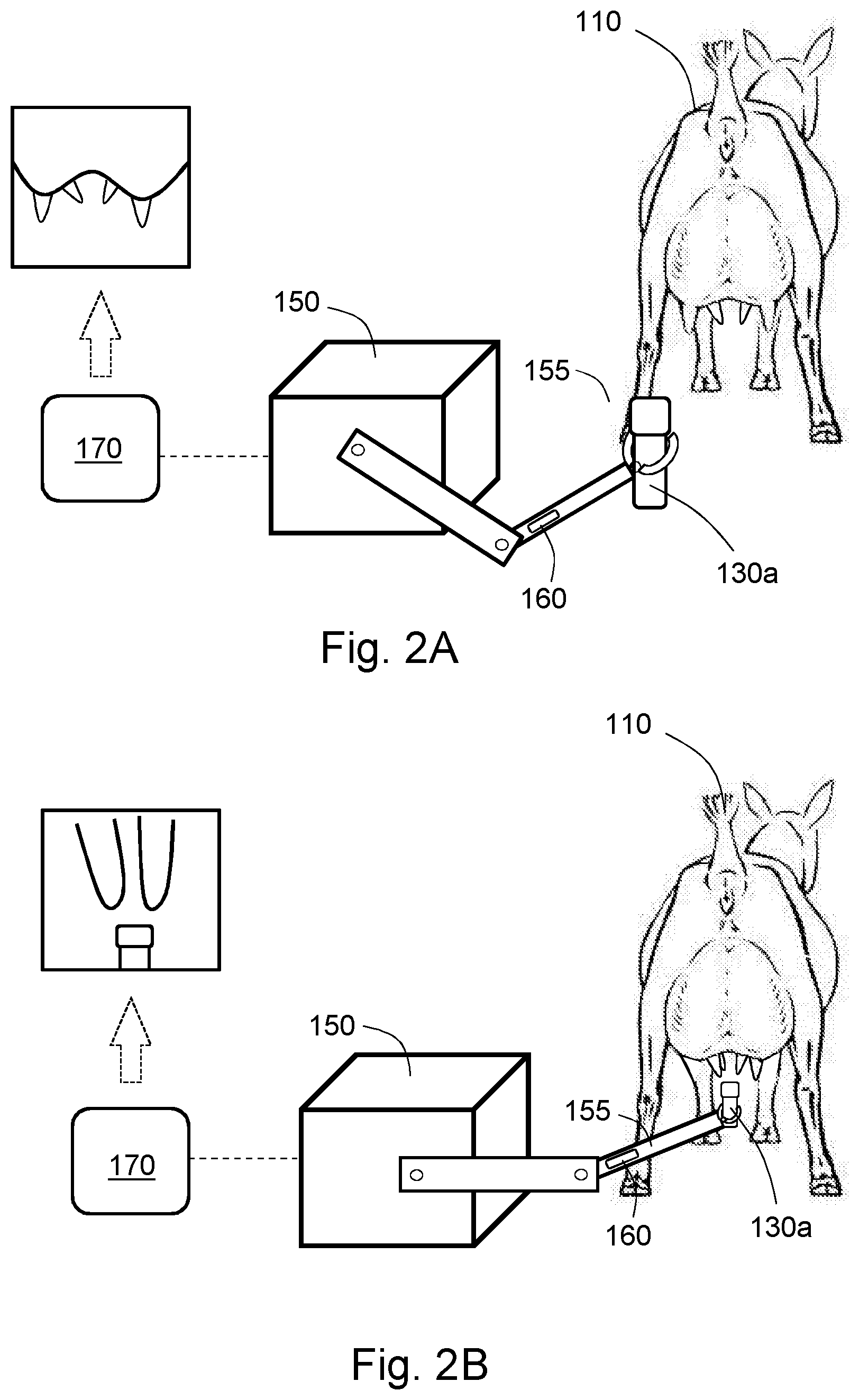 Patent US12588646 Figure 2 – Milking system comprising a milking robot