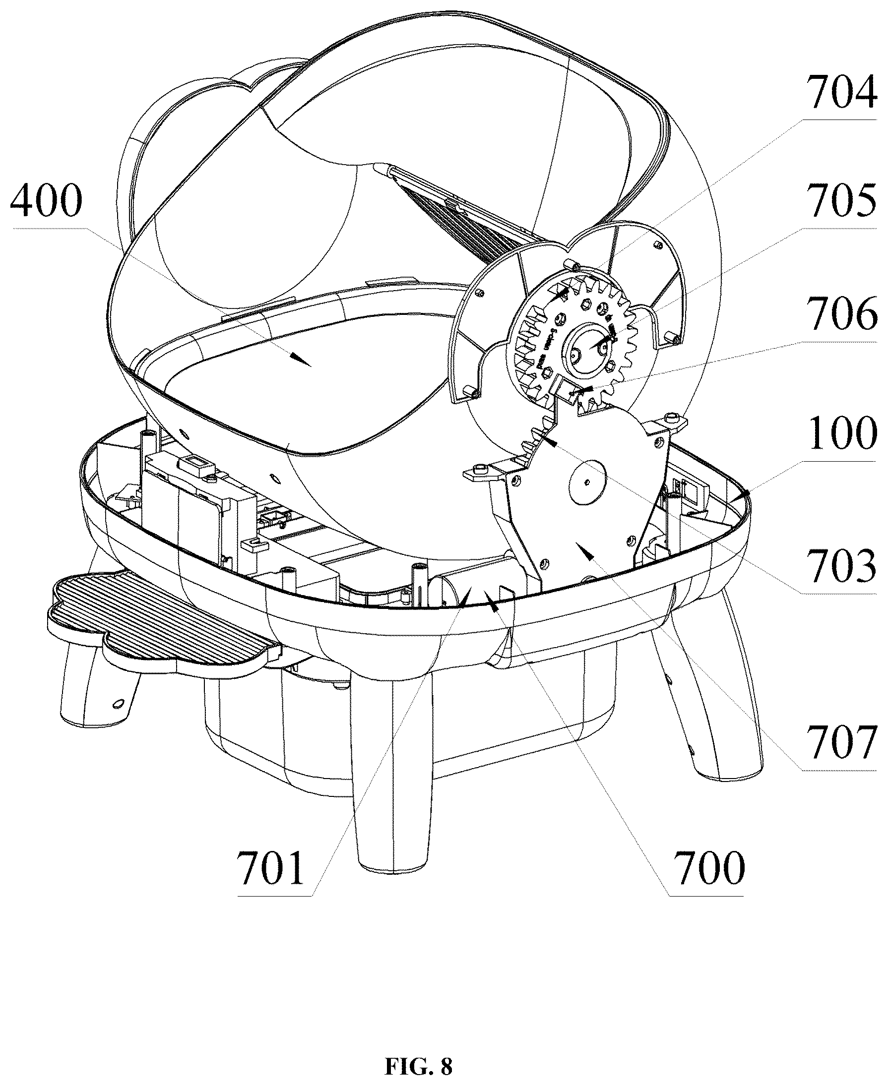 Patent US12588647 Figure 8 – Removable magnetic filter device for smart cat litter box