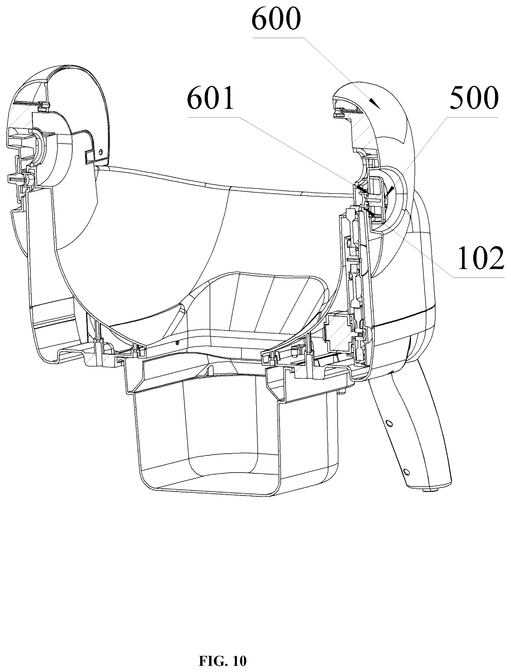 Patent US12588647 Figure 10 – Removable magnetic filter device for smart cat litter box