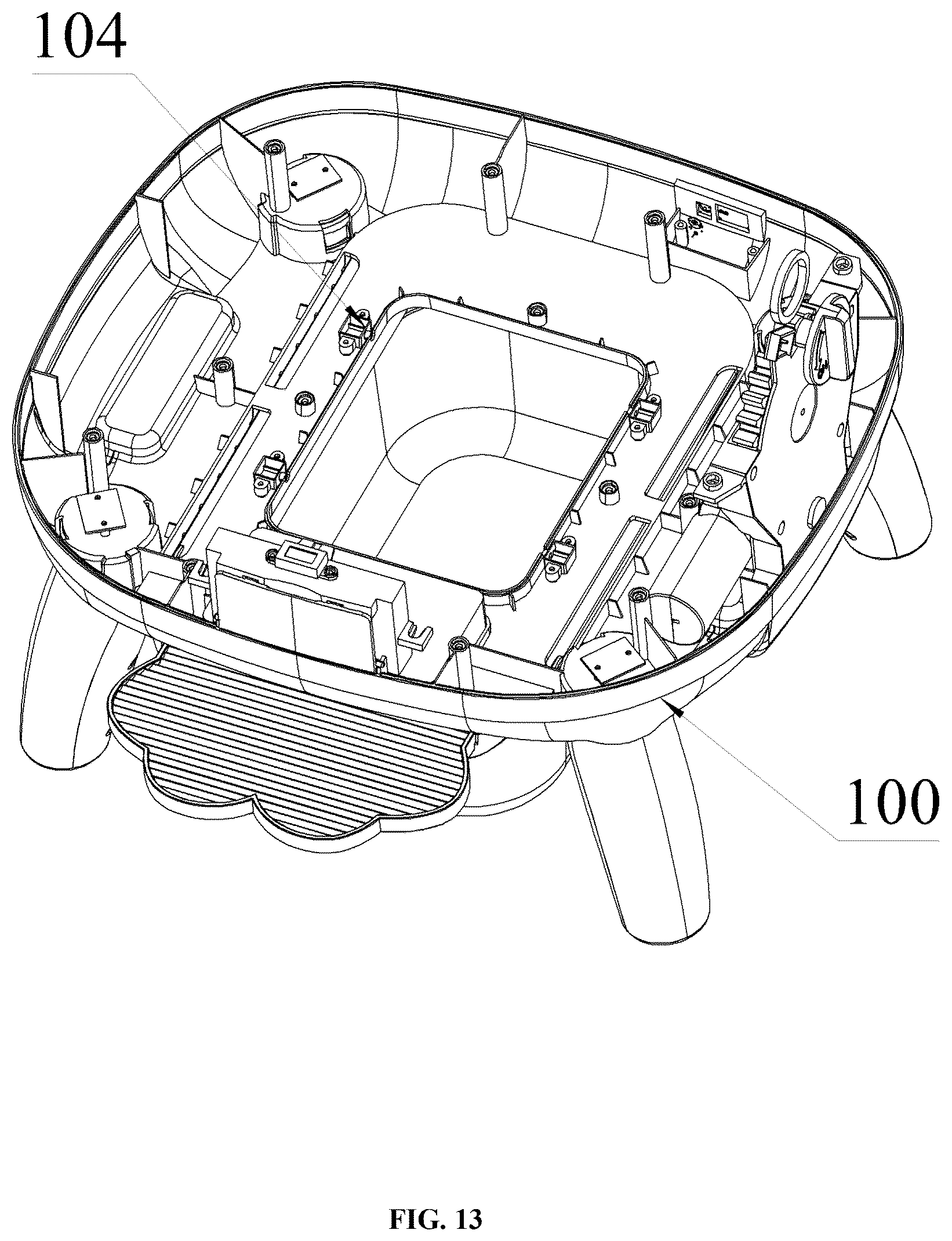 Patent US12588647 Figure 13 – Removable magnetic filter device for smart cat litter box
