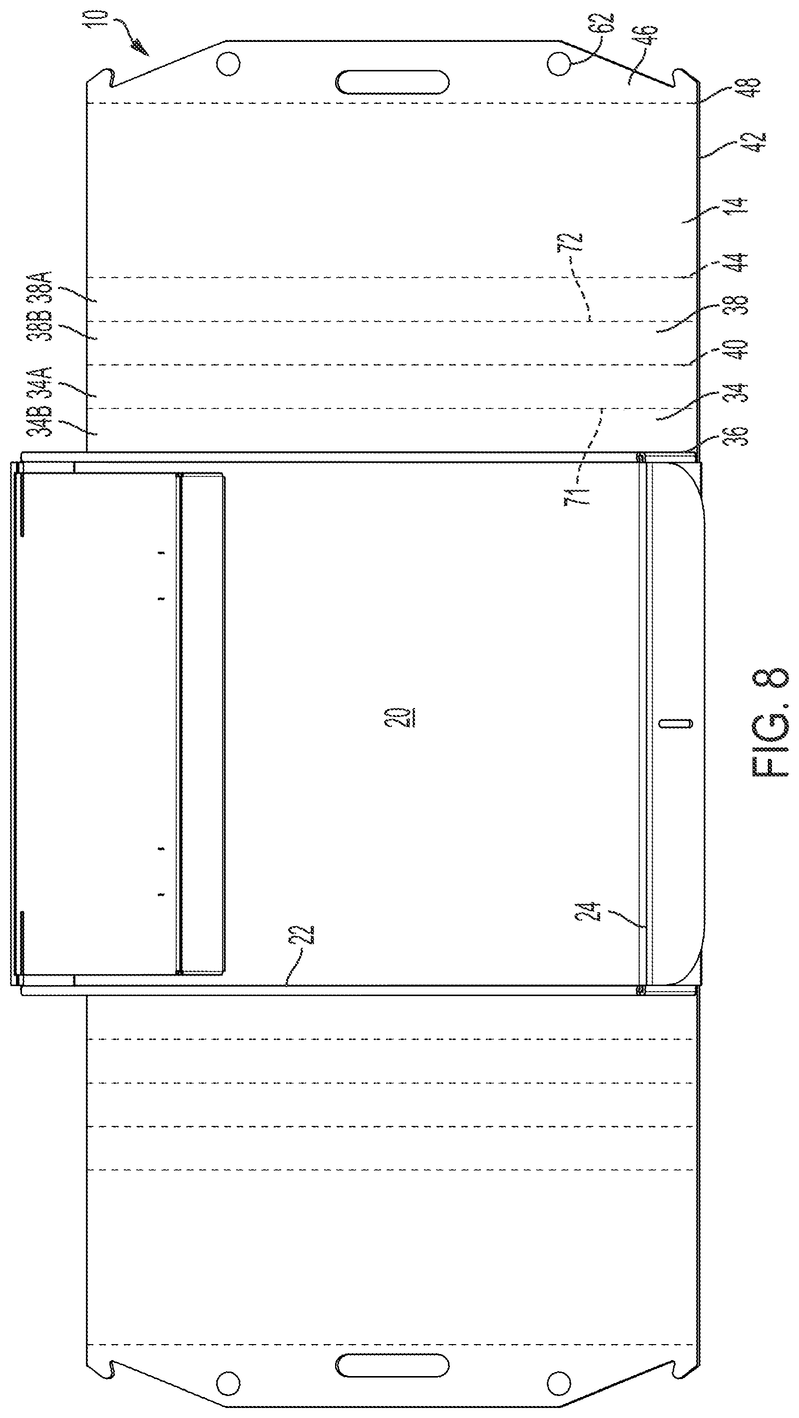 Patent US12588648 Figure 8 – Disposable litter tray