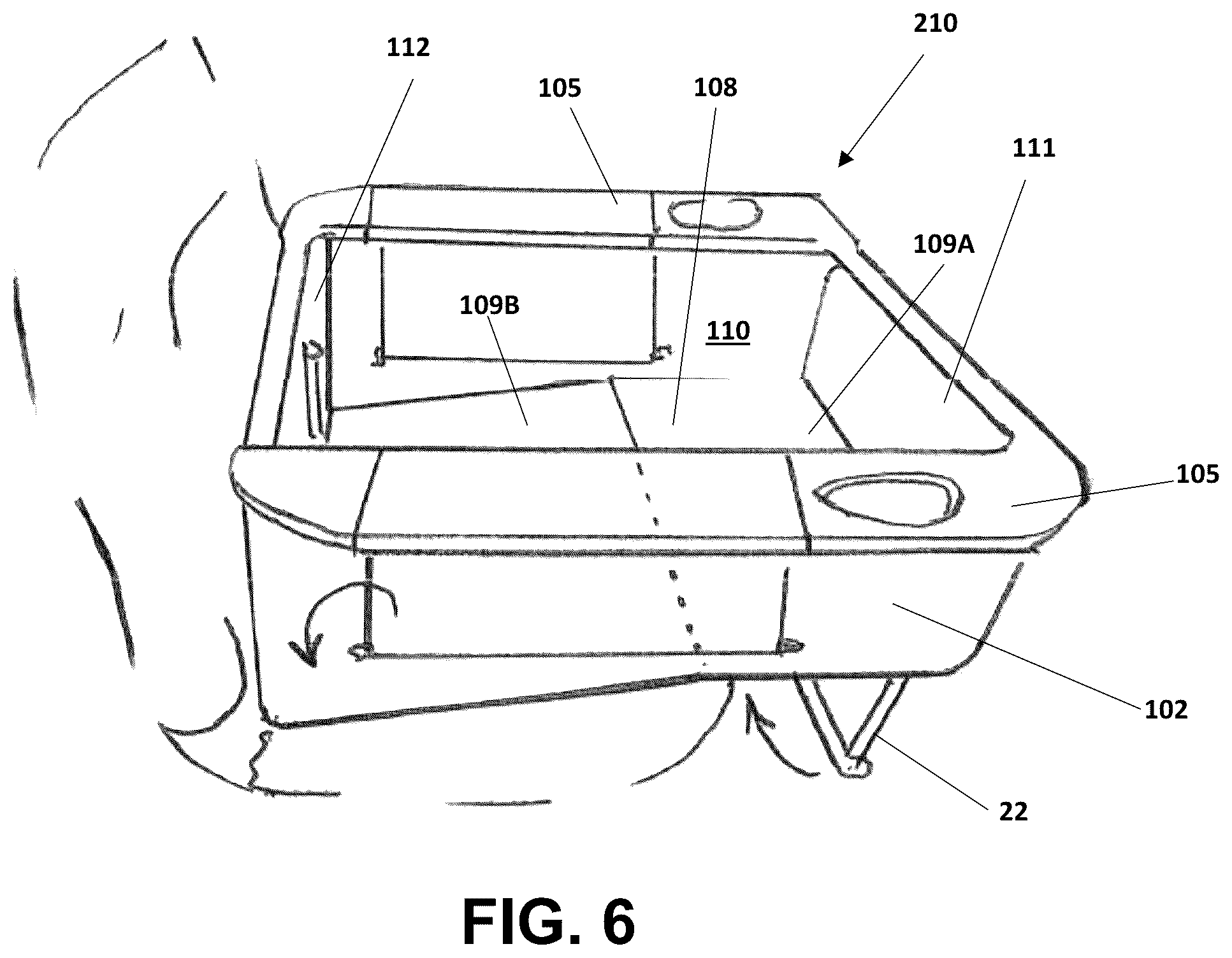 Patent US12588651 Figure 6 – Pet container to overlay a vehicle seat
