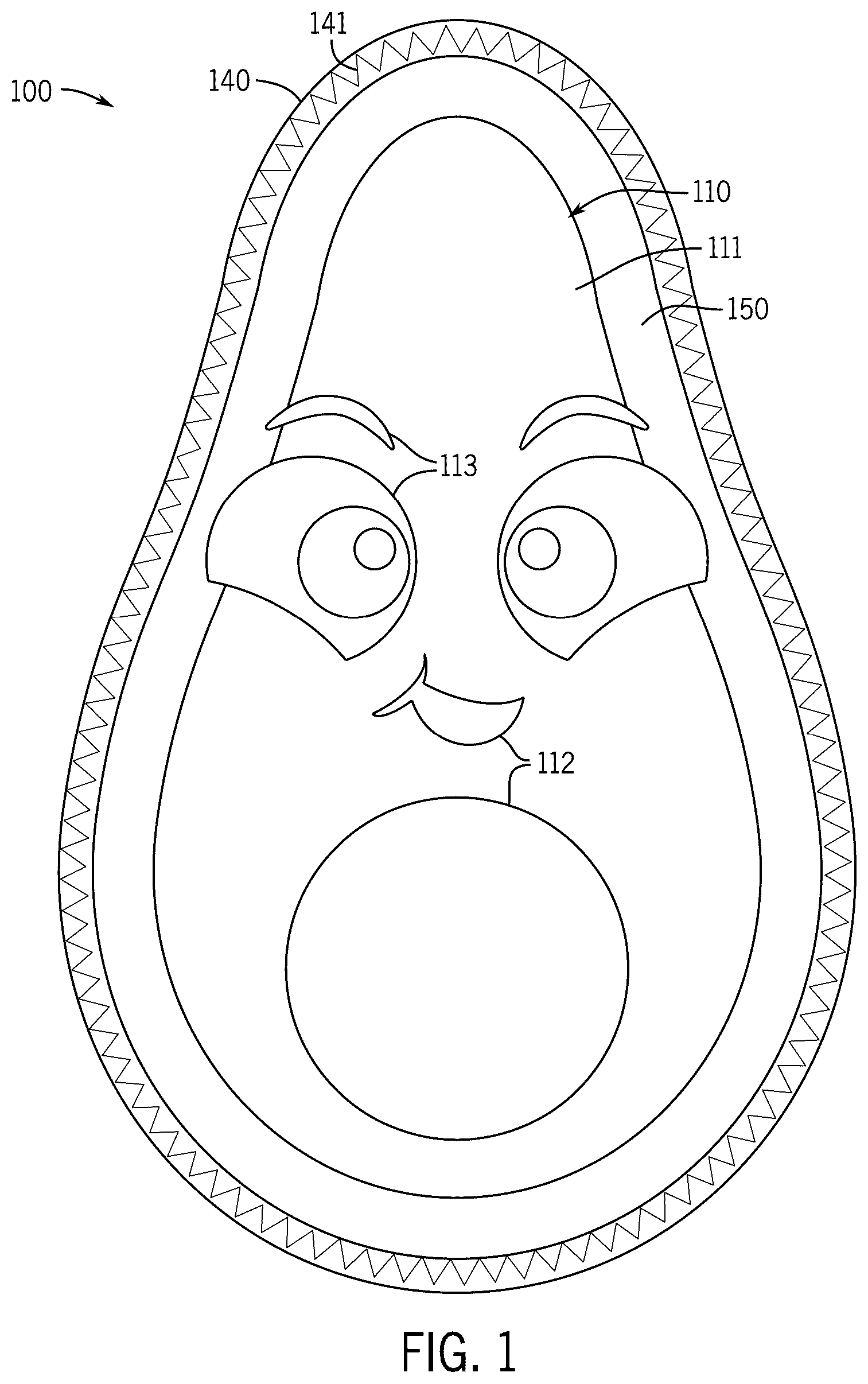 Patent US12588659 Figure 1 – Multi-layered pet toy and method of making same