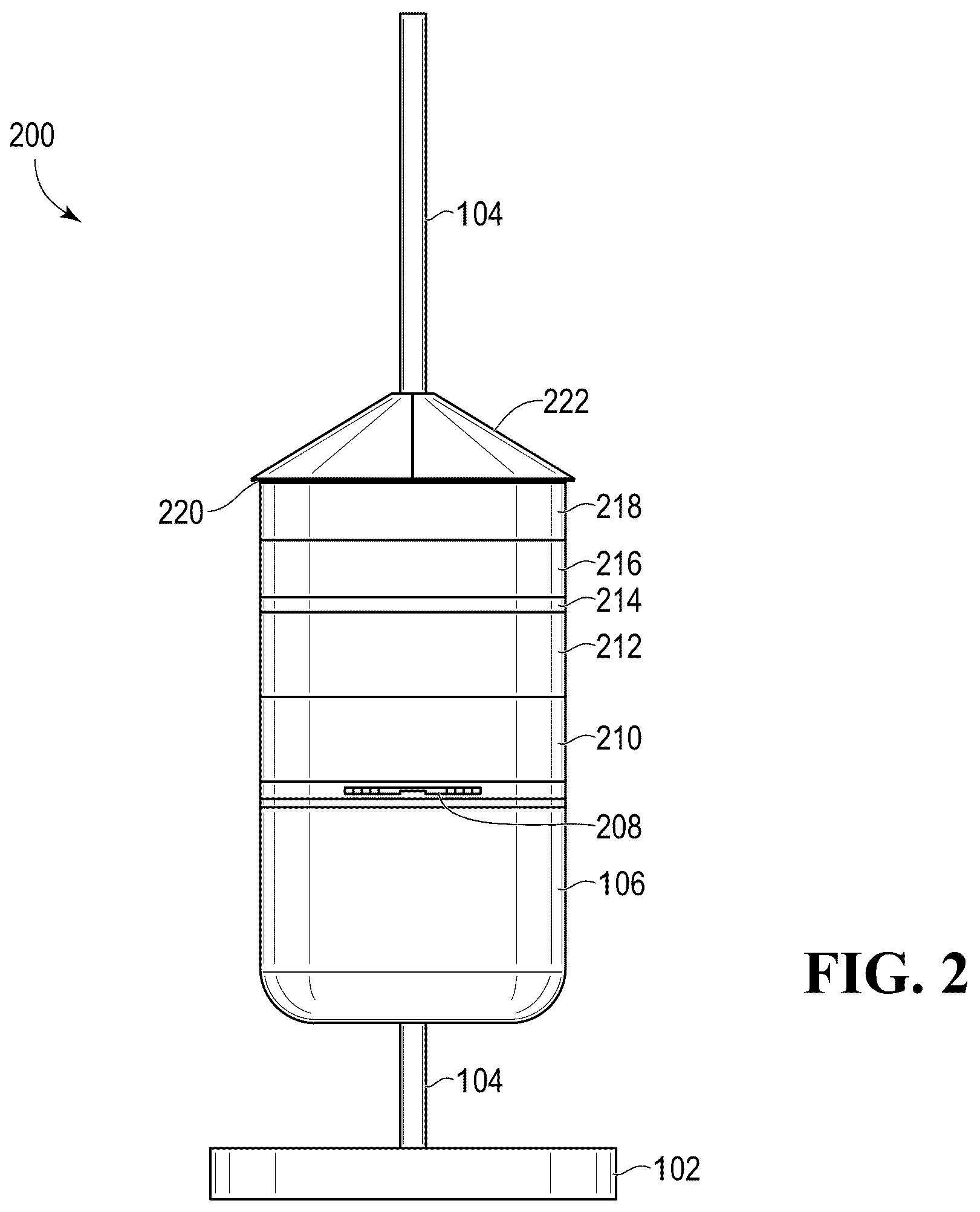 Patent US12588662 Figure 2 – Buoyant modular beehive apparatus