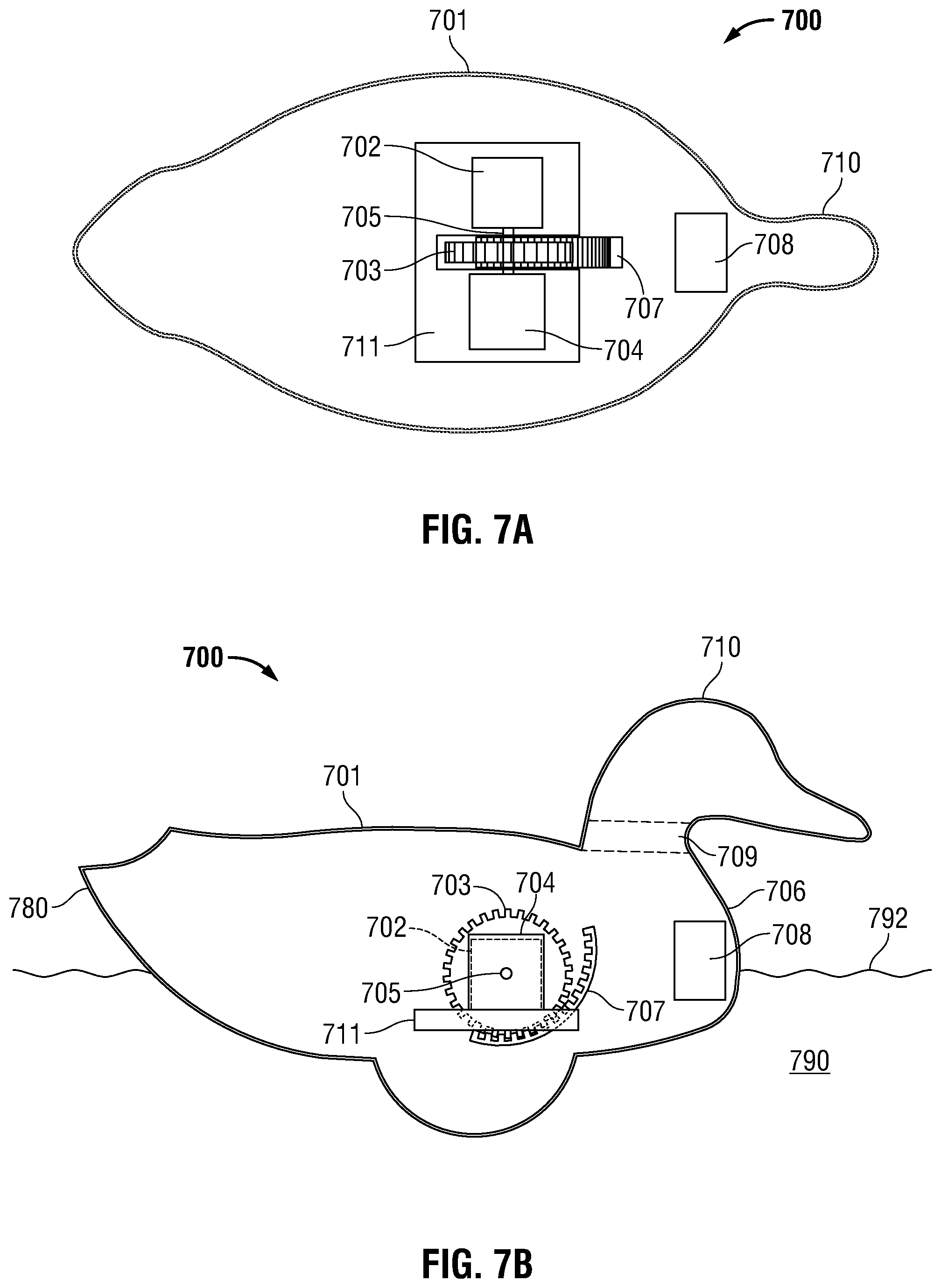 Patent US12588673 Figure 7 – Feeding motion duck decoy