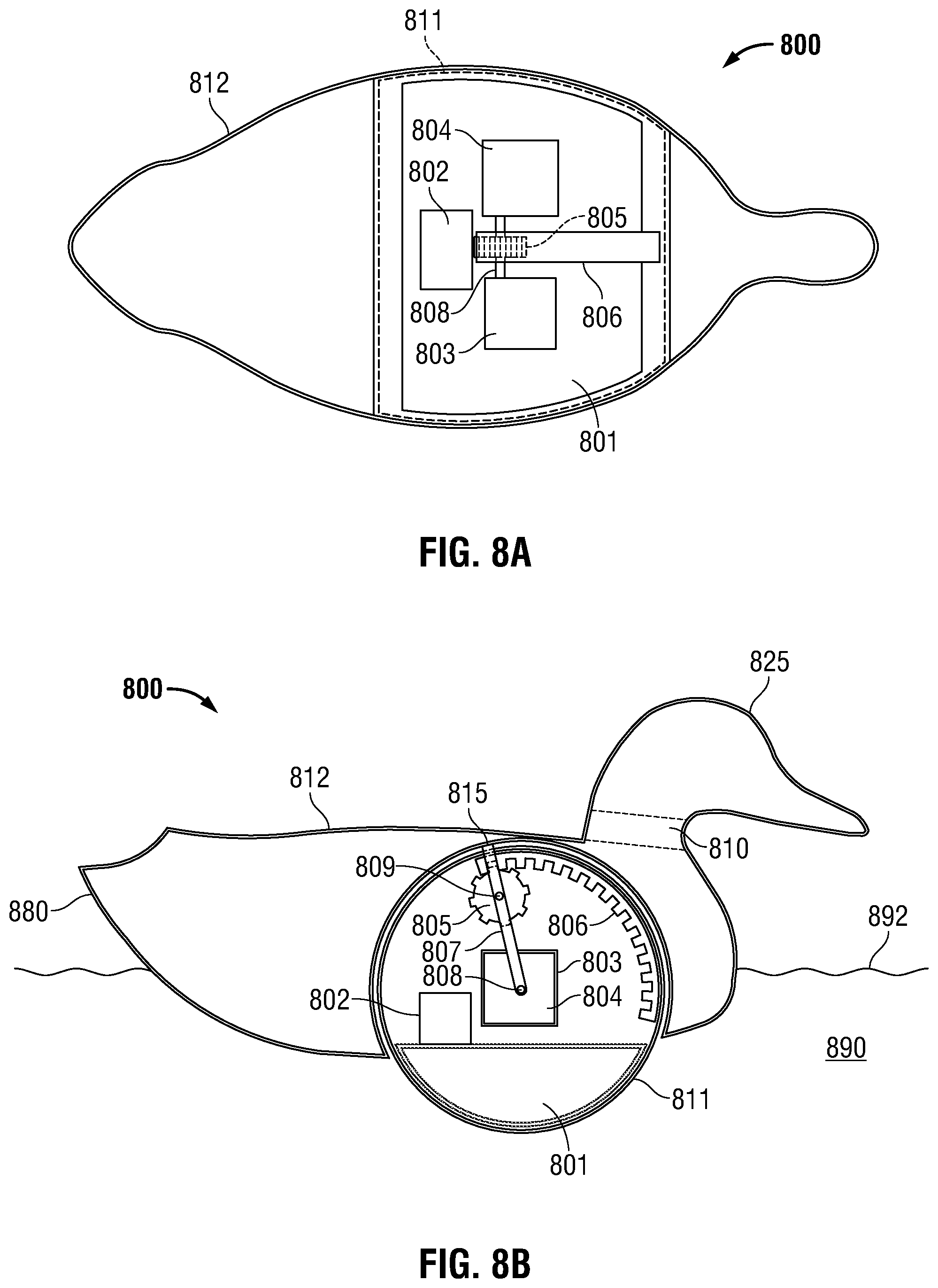 Patent US12588673 Figure 9 – Feeding motion duck decoy