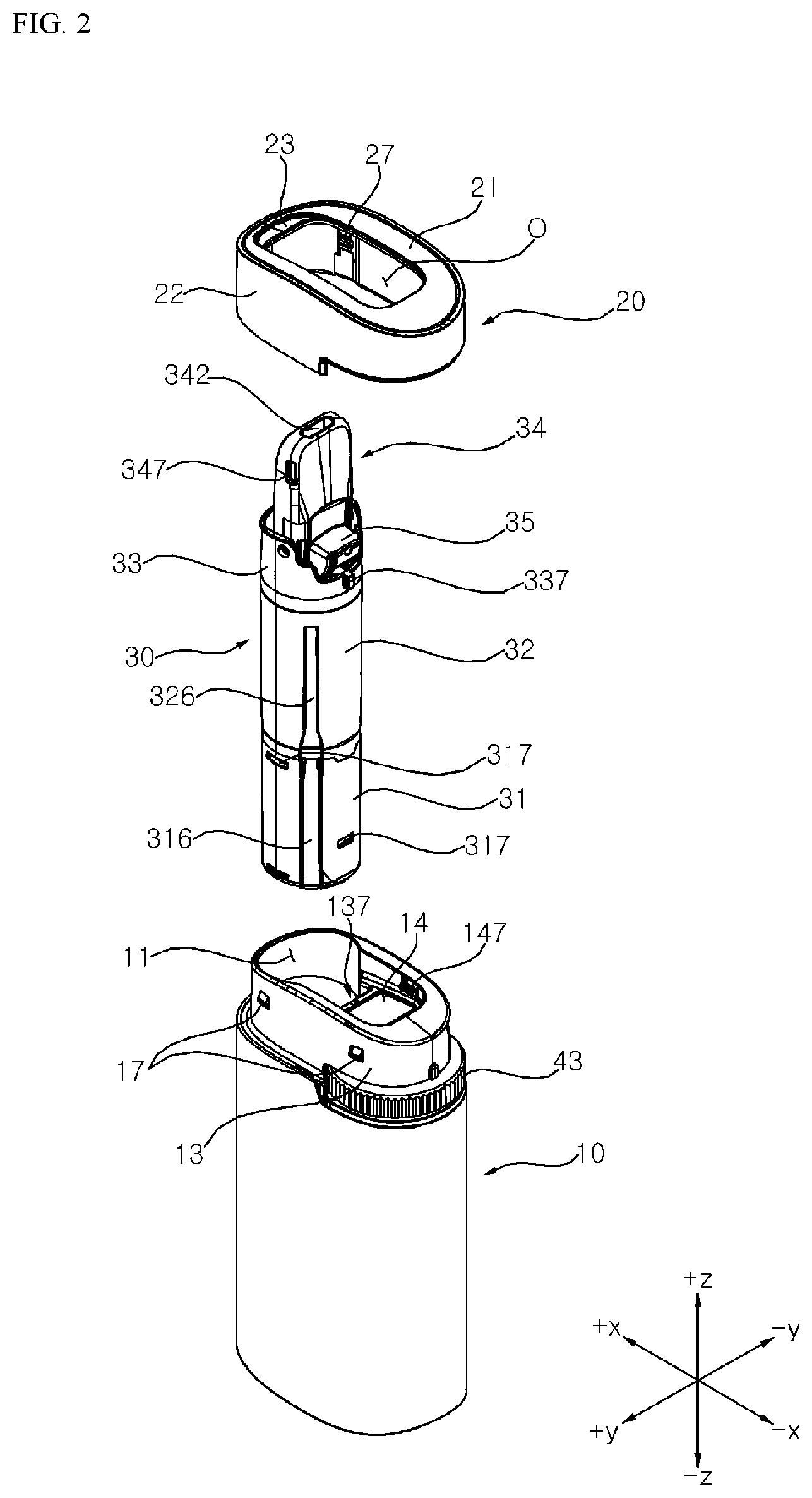 Patent US12588704 Figure 2 – Aerosol-generating device