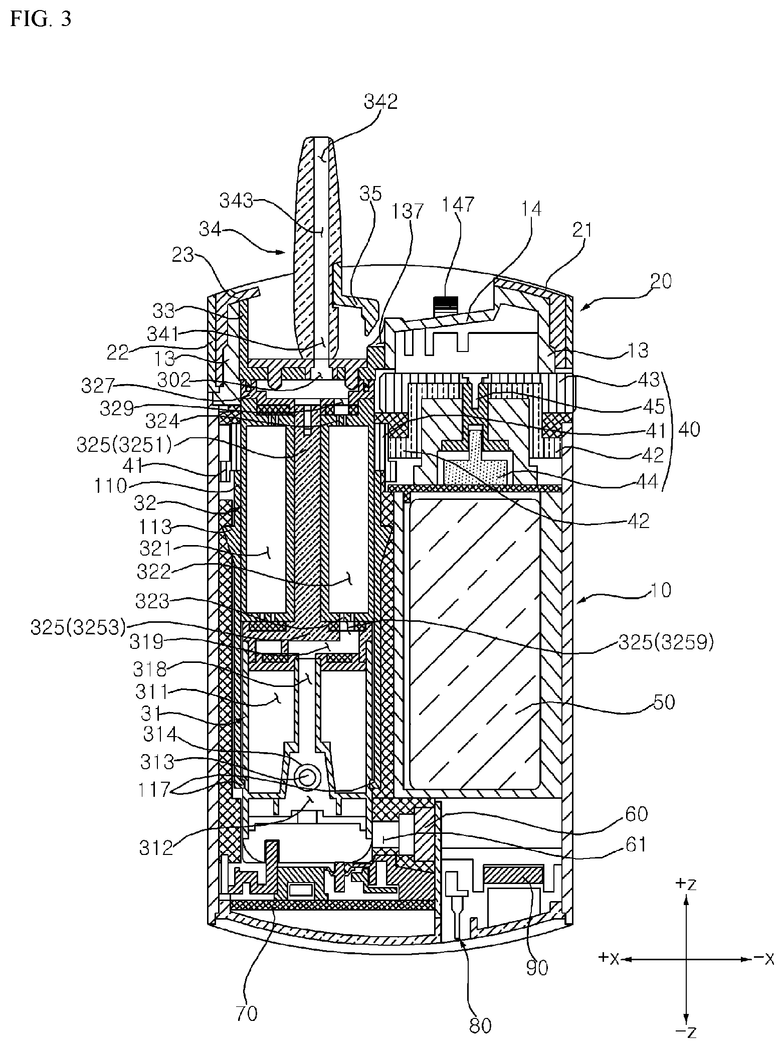 Patent US12588704 Figure 3 – Aerosol-generating device