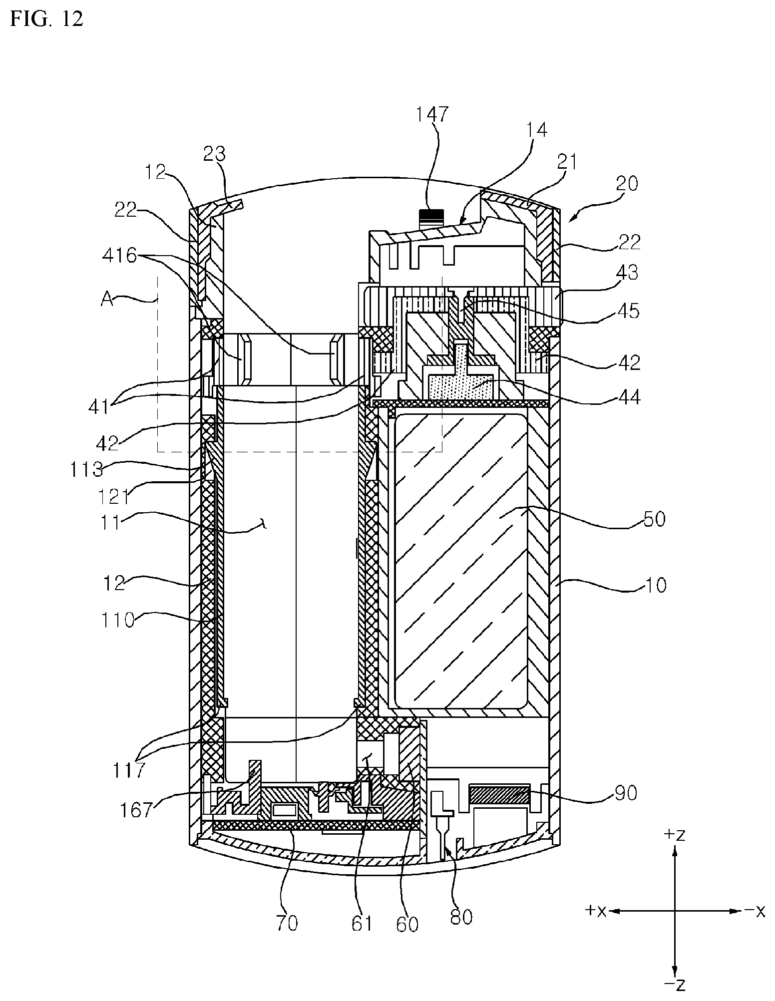 Patent US12588704 Figure 11 – Aerosol-generating device