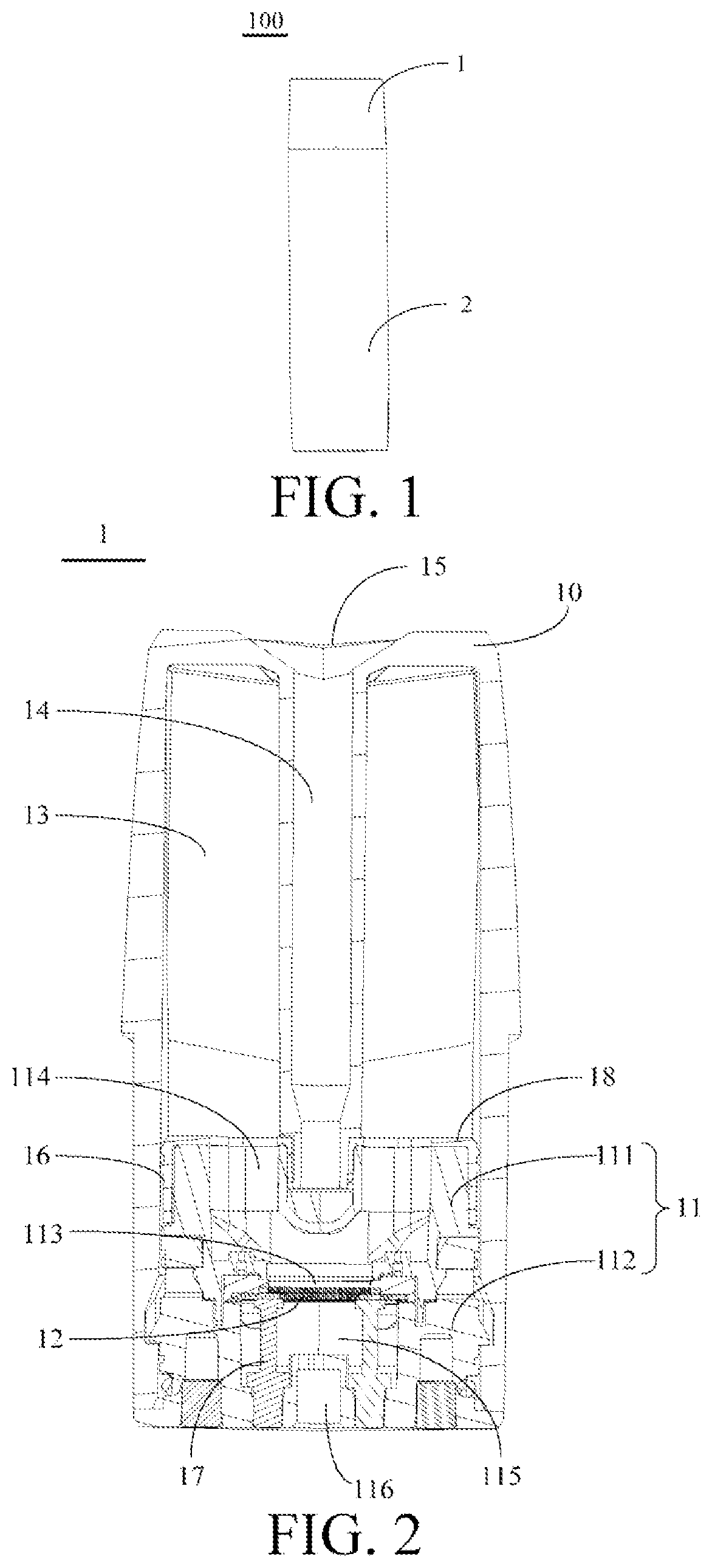 Patent US12588705 Figure 1 – Heating assembly, vaporizer, and electronic vaporization device