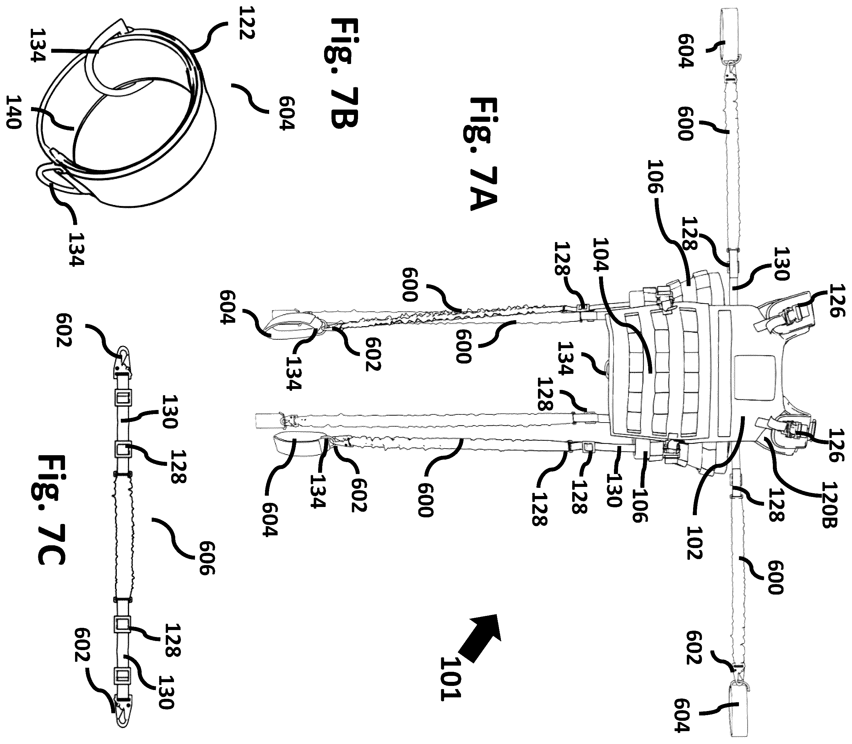 Patent US12588715 Figure 7 – Multi-functional vest with integrated weight and hydration features