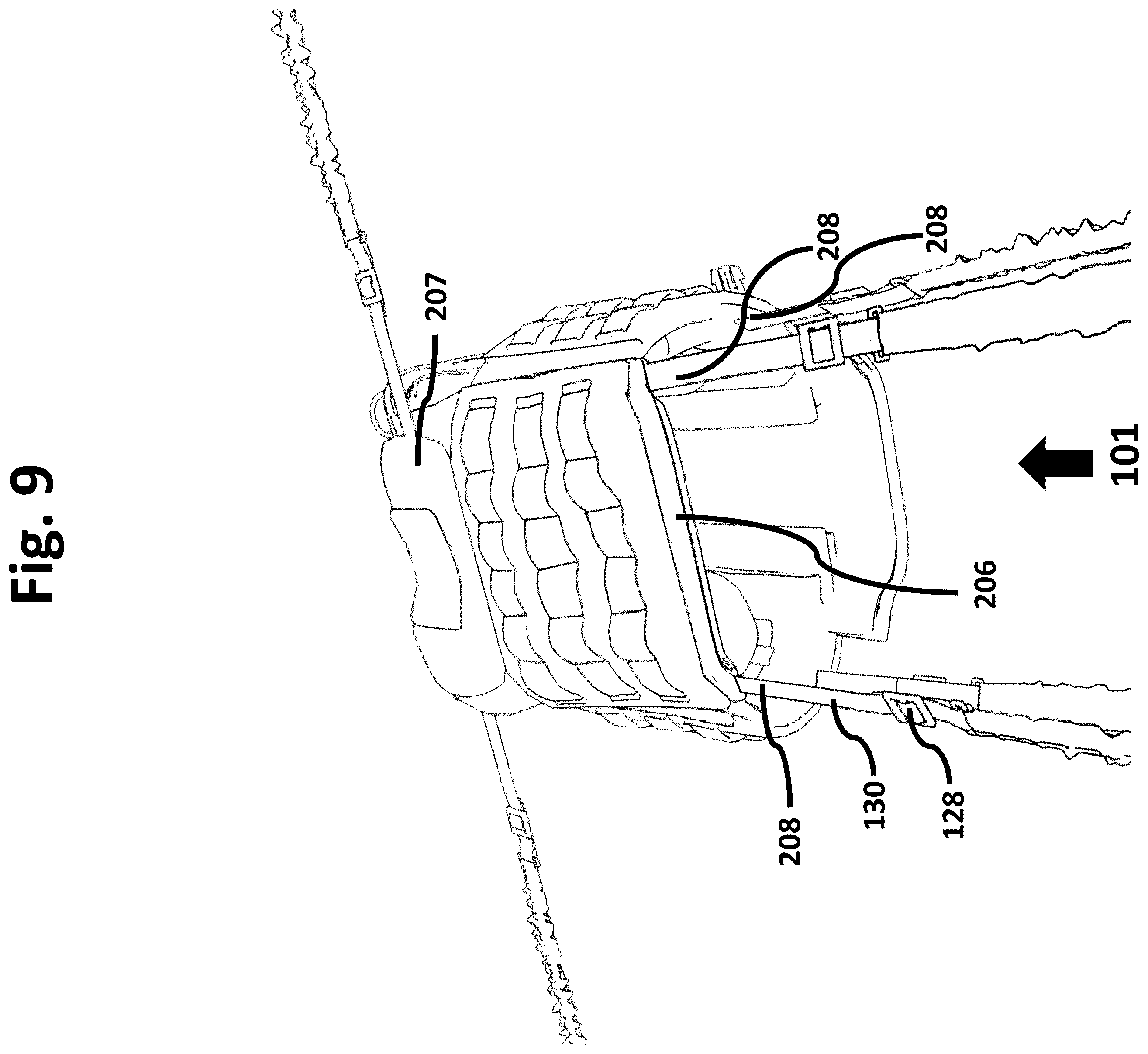 Patent US12588715 Figure 9 – Multi-functional vest with integrated weight and hydration features