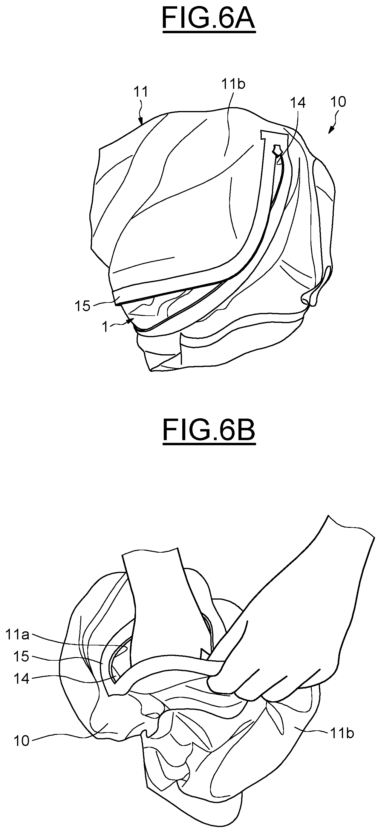 Patent US12588717 Figure 6 – Clothing for clean room having an integrated pouch, and associated packaging method