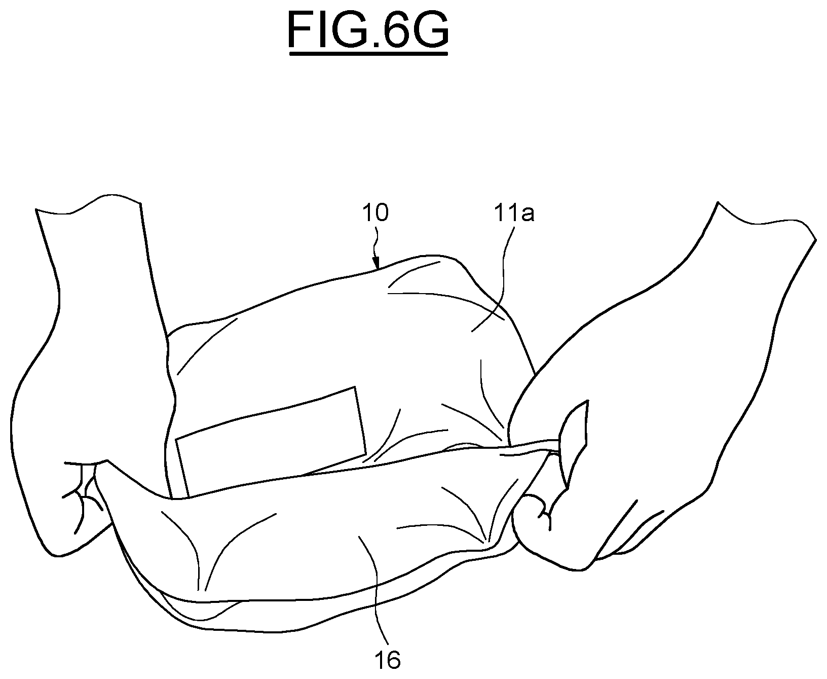 Patent US12588717 Figure 9 – Clothing for clean room having an integrated pouch, and associated packaging method