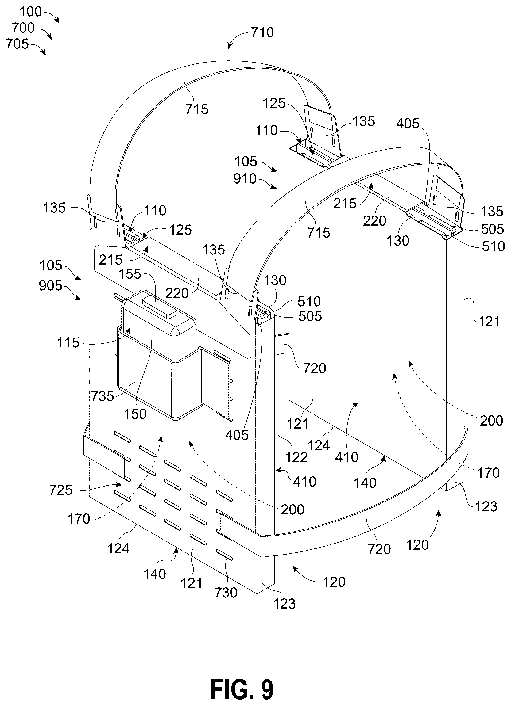 Patent US12588718 Figure 9 – Portable personal cooling system