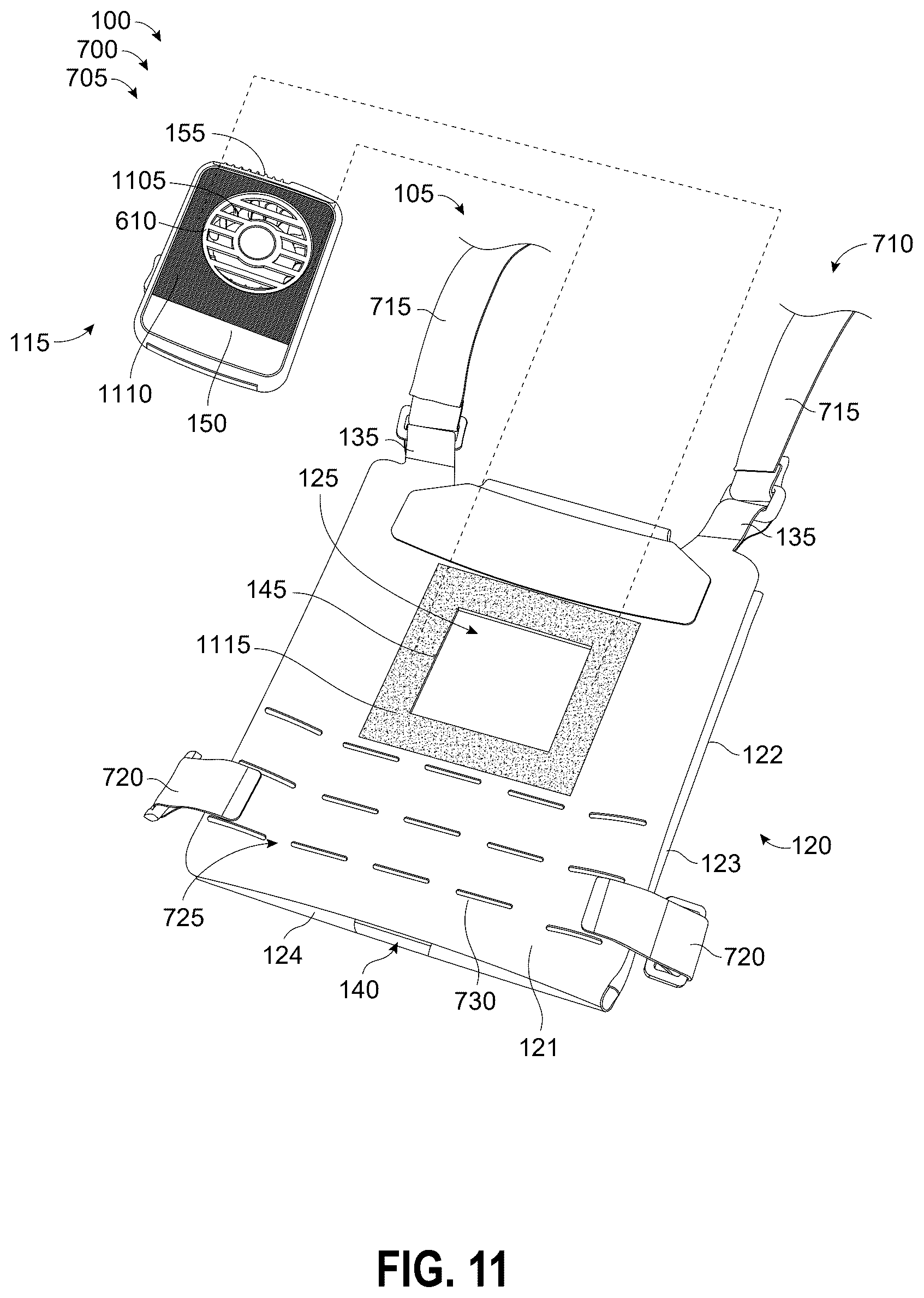 Patent US12588718 Figure 11 – Portable personal cooling system