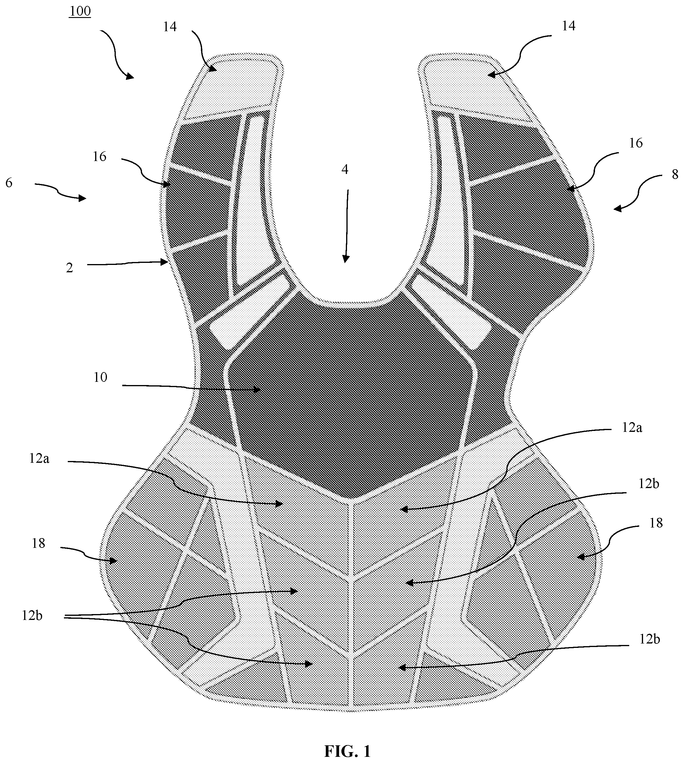 Patent US12588719 — Chest protector — Figure 1
