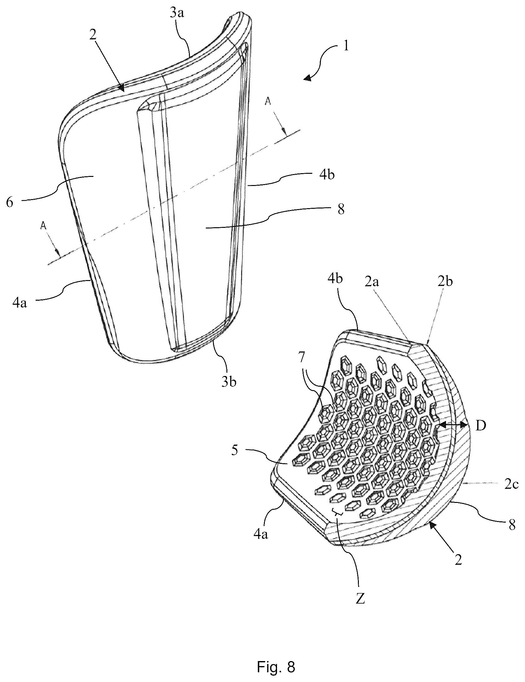 Patent US12588720 Figure 8 – Impact protector