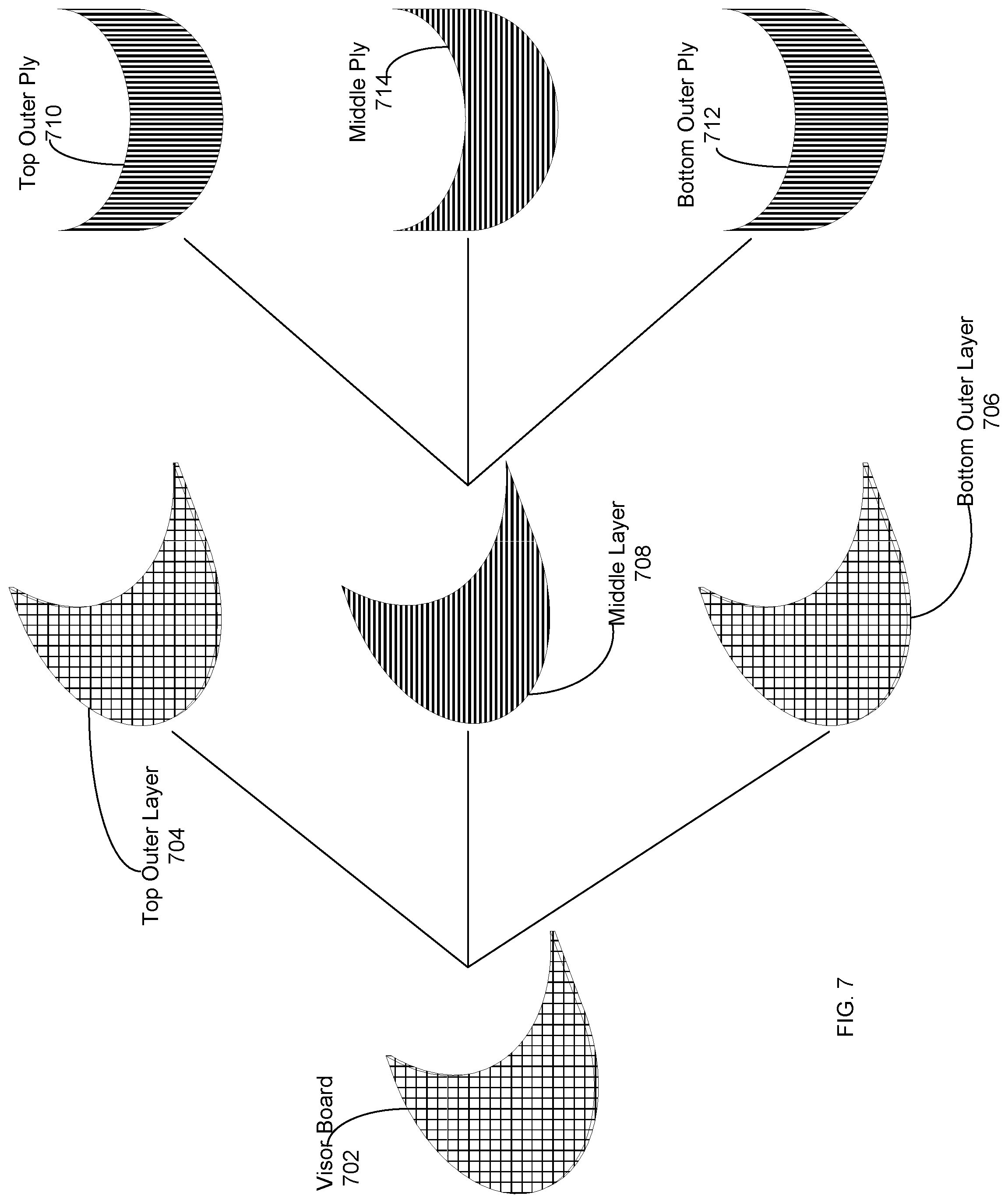 Patent US12588725 Figure 7 – Visor board for use with headgear brim
