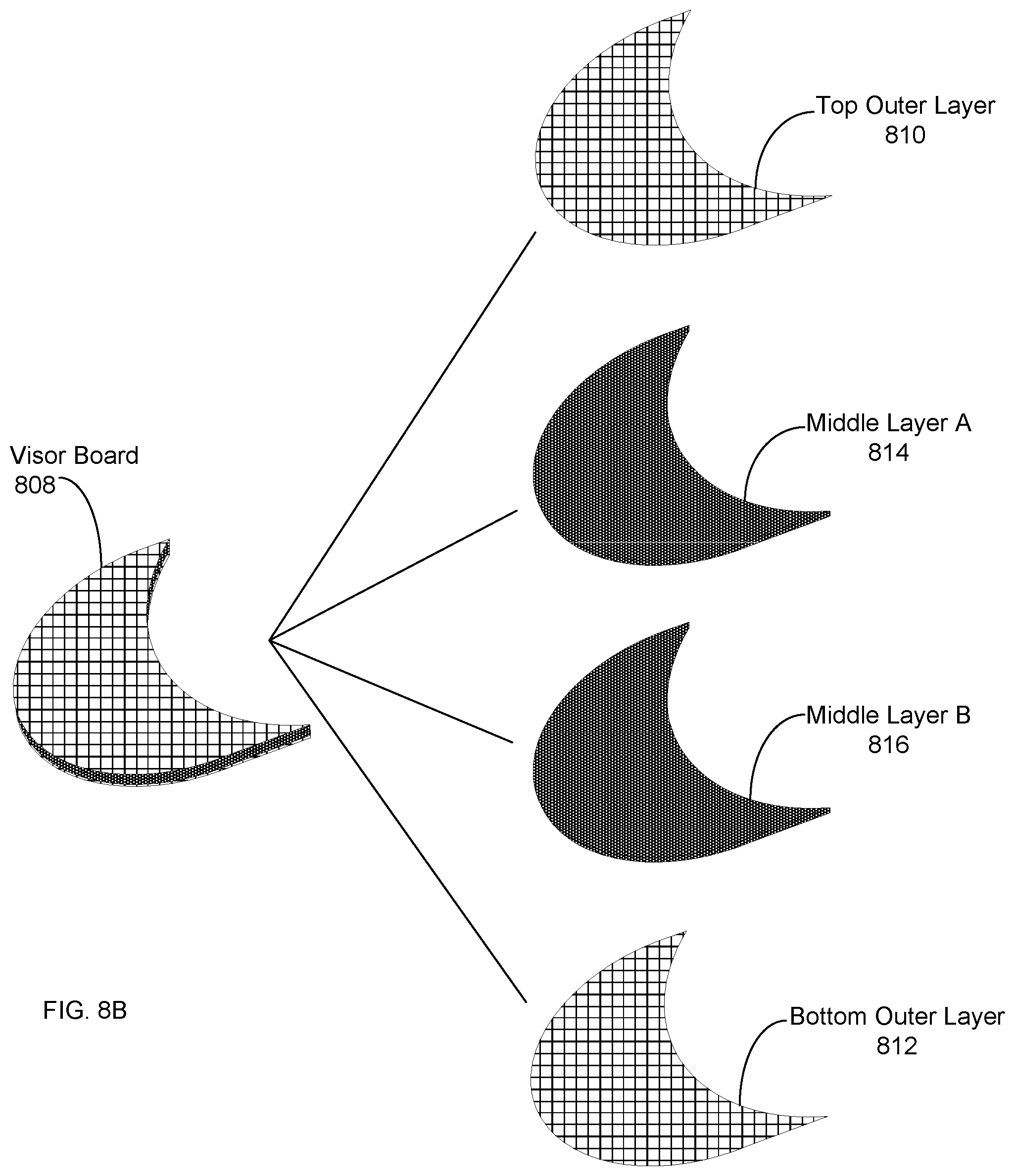 Patent US12588725 Figure 9 – Visor board for use with headgear brim