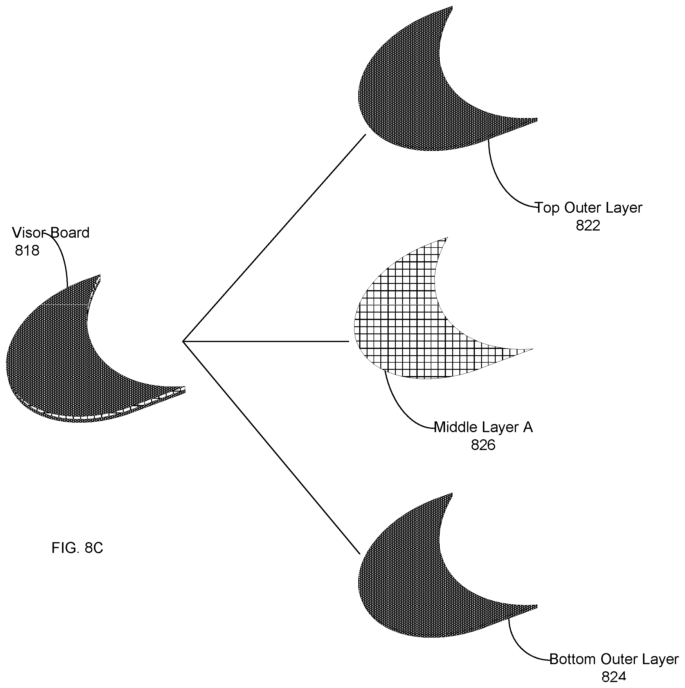 Patent US12588725 Figure 10 – Visor board for use with headgear brim