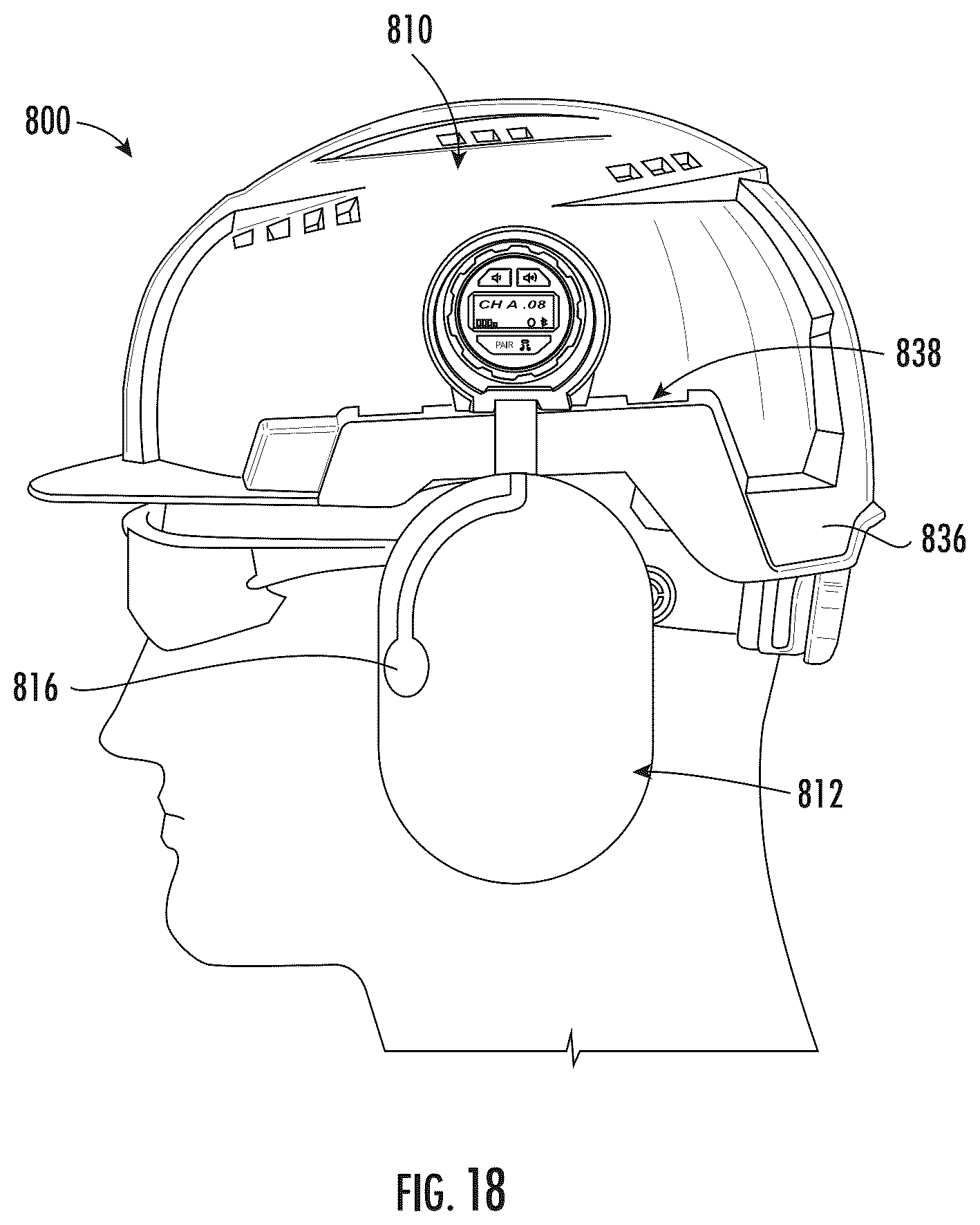 Patent US12588728 Figure 14 – Hard hat communication system