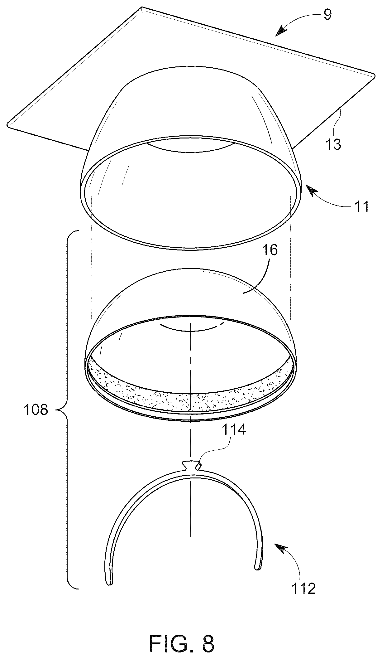 Patent US12588729 Figure 6 – Cap securing device