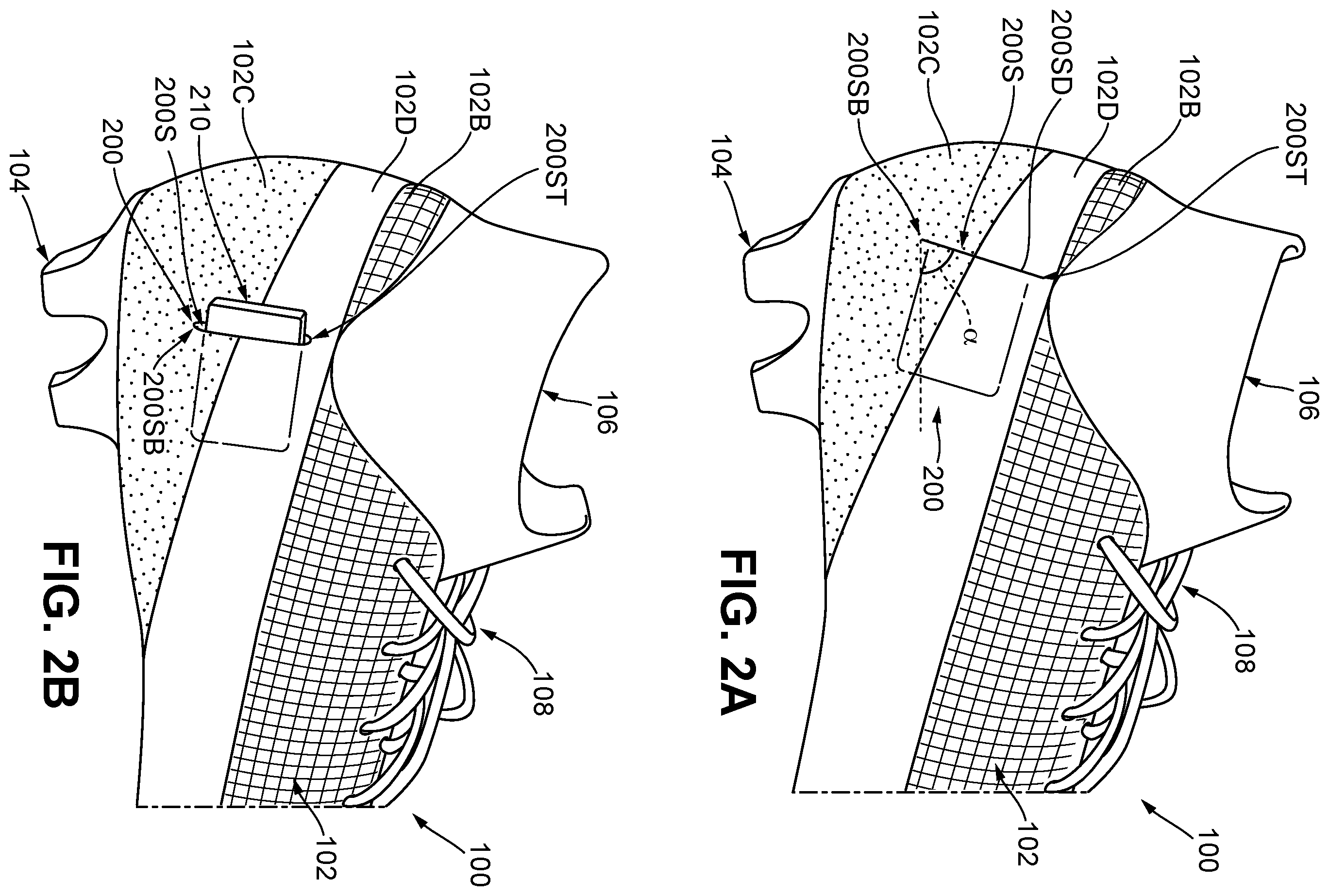 Patent US12588730 Figure 2 – Articles of footwear including an integrated pocket