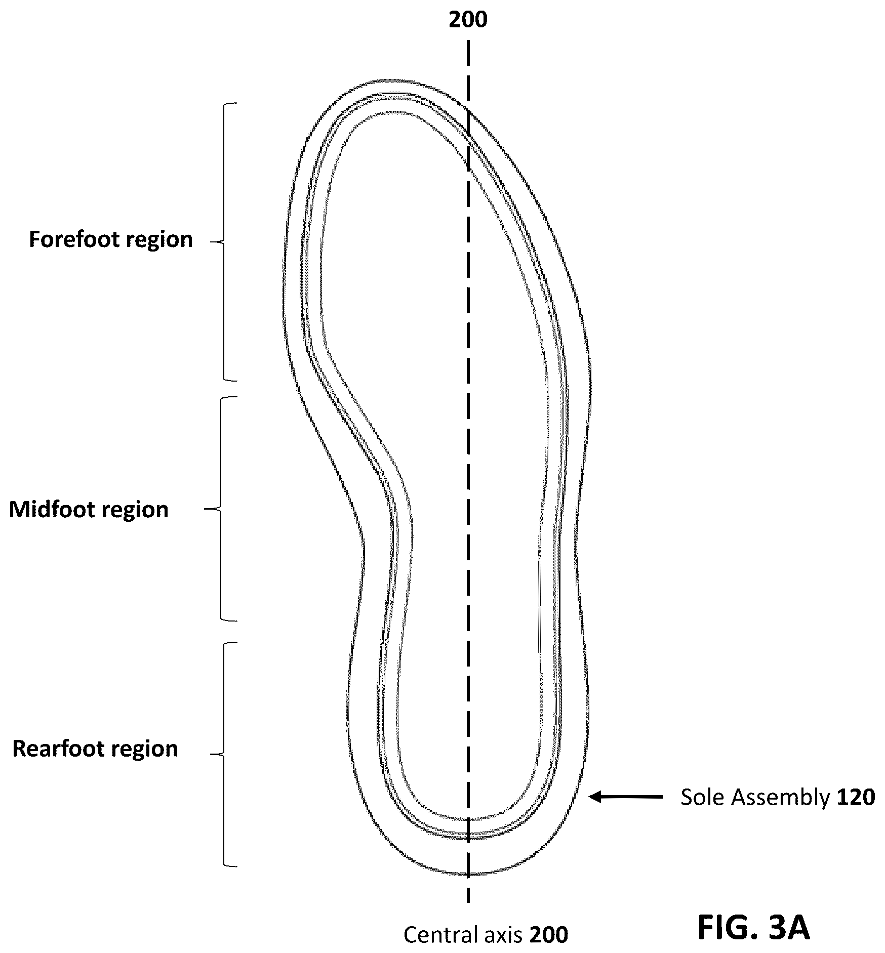 Patent US12588732 Figure 3 – Golf shoe with internal structure