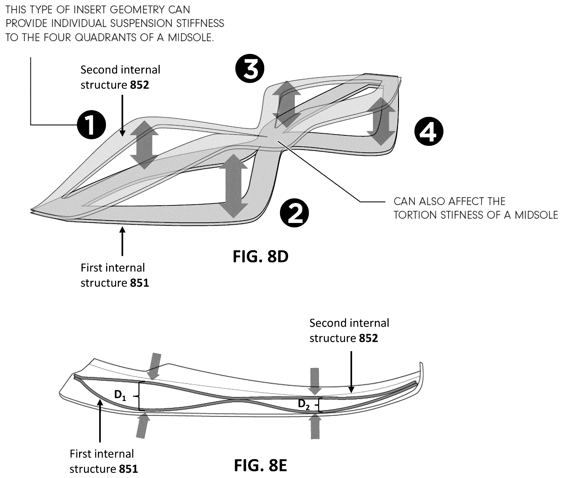 Patent US12588732 Figure 13 – Golf shoe with internal structure