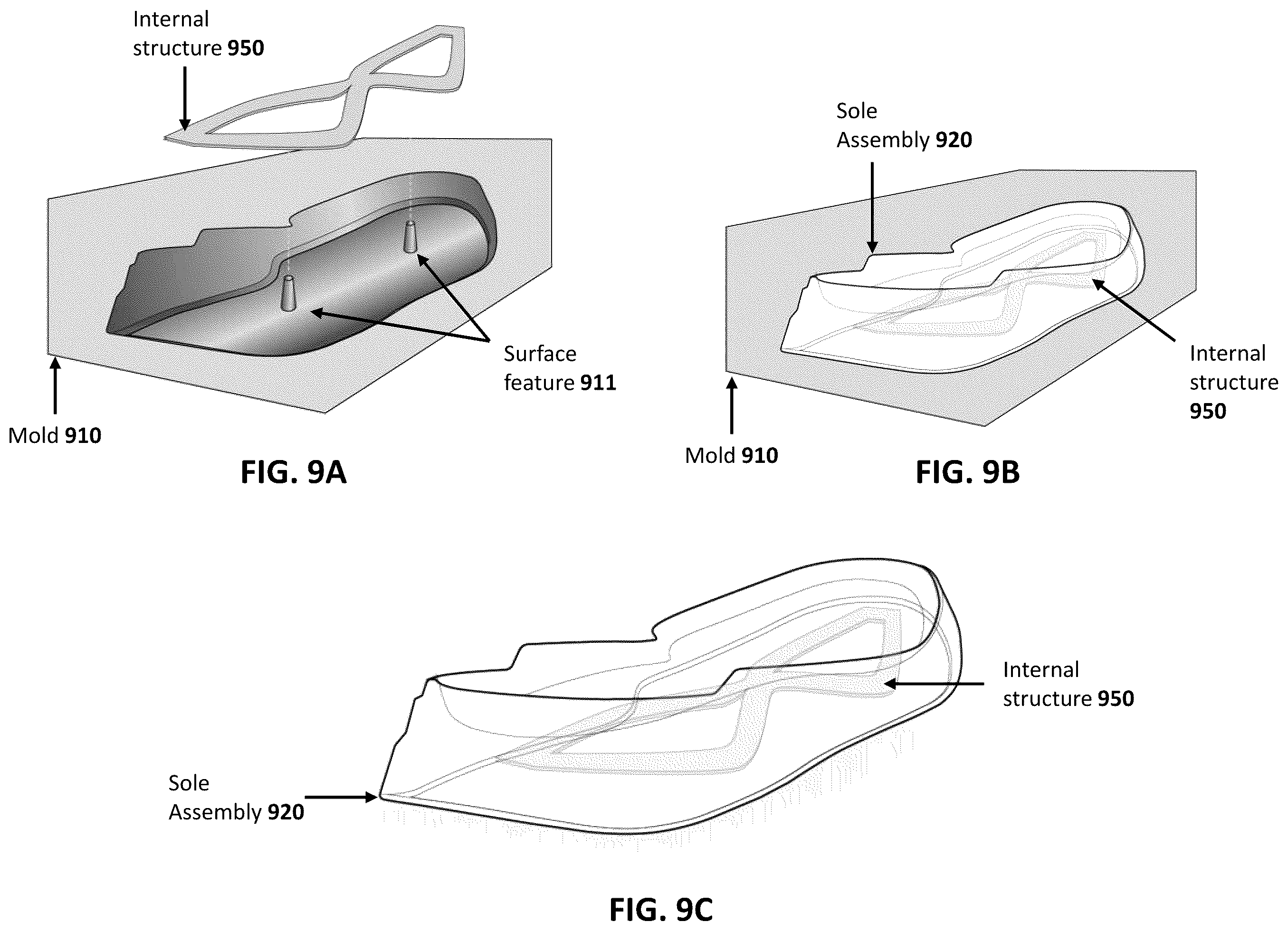 Patent US12588732 Figure 14 – Golf shoe with internal structure