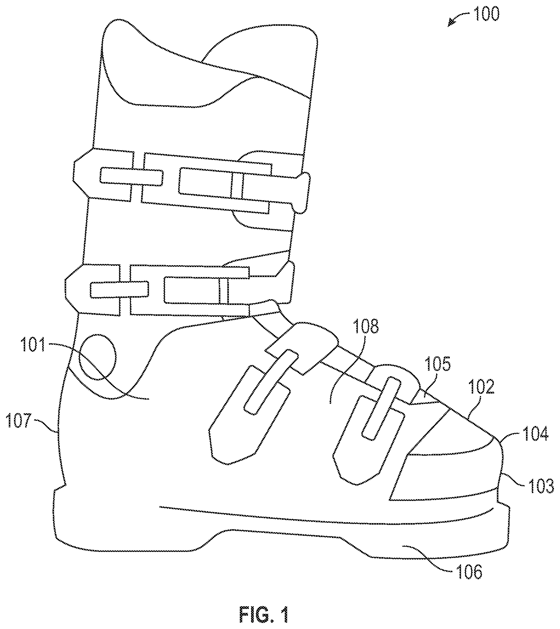 Patent US12588733 Figure 1 – System and method for thermal control in ski boots