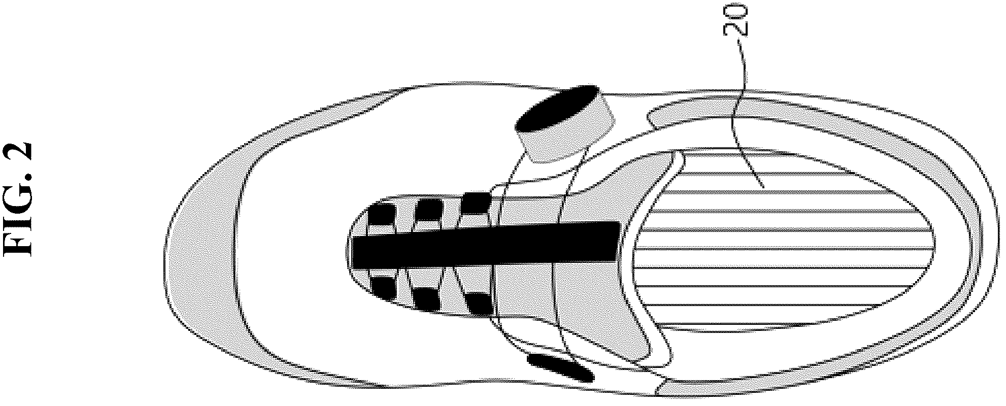 Patent US12588734 Figure 2 – Dustproof work shoe with antistatic insole using recycled pet and dustproof rubber outsole capable of being steam-sterilized