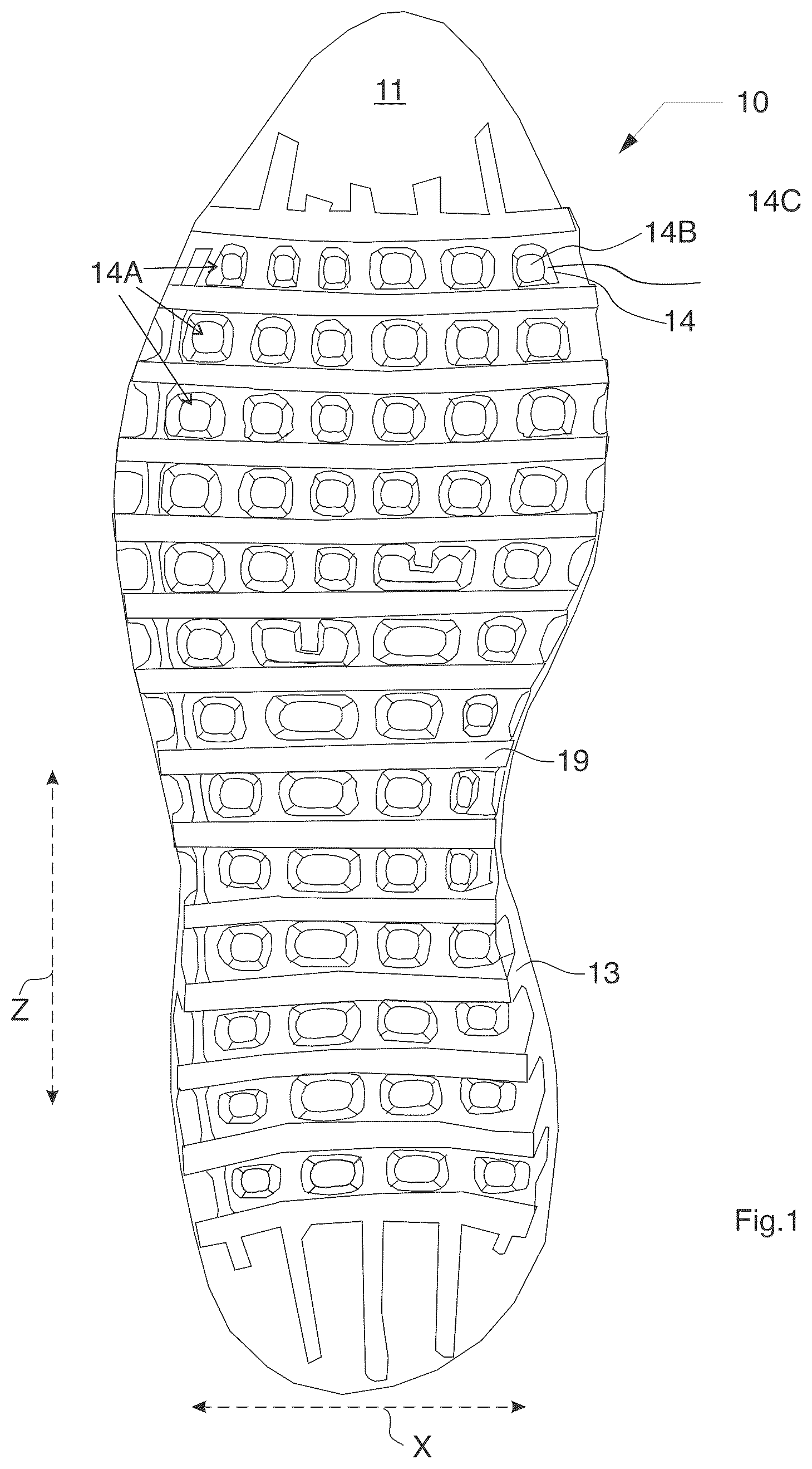 Patent US12588735 Figure 1 – Article of footwear