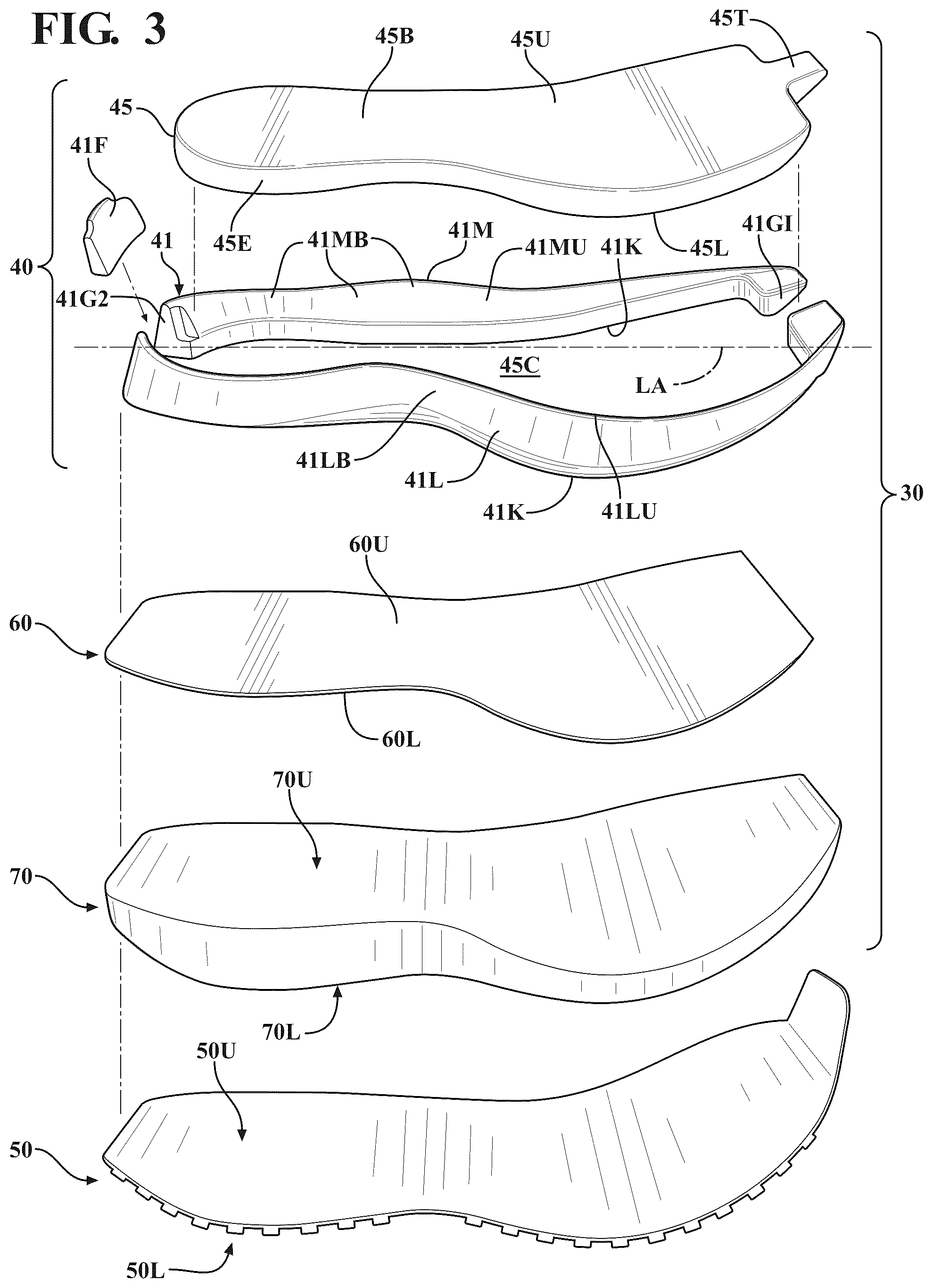 Patent US12588737 Figure 3 – Footwear sole and related method of use