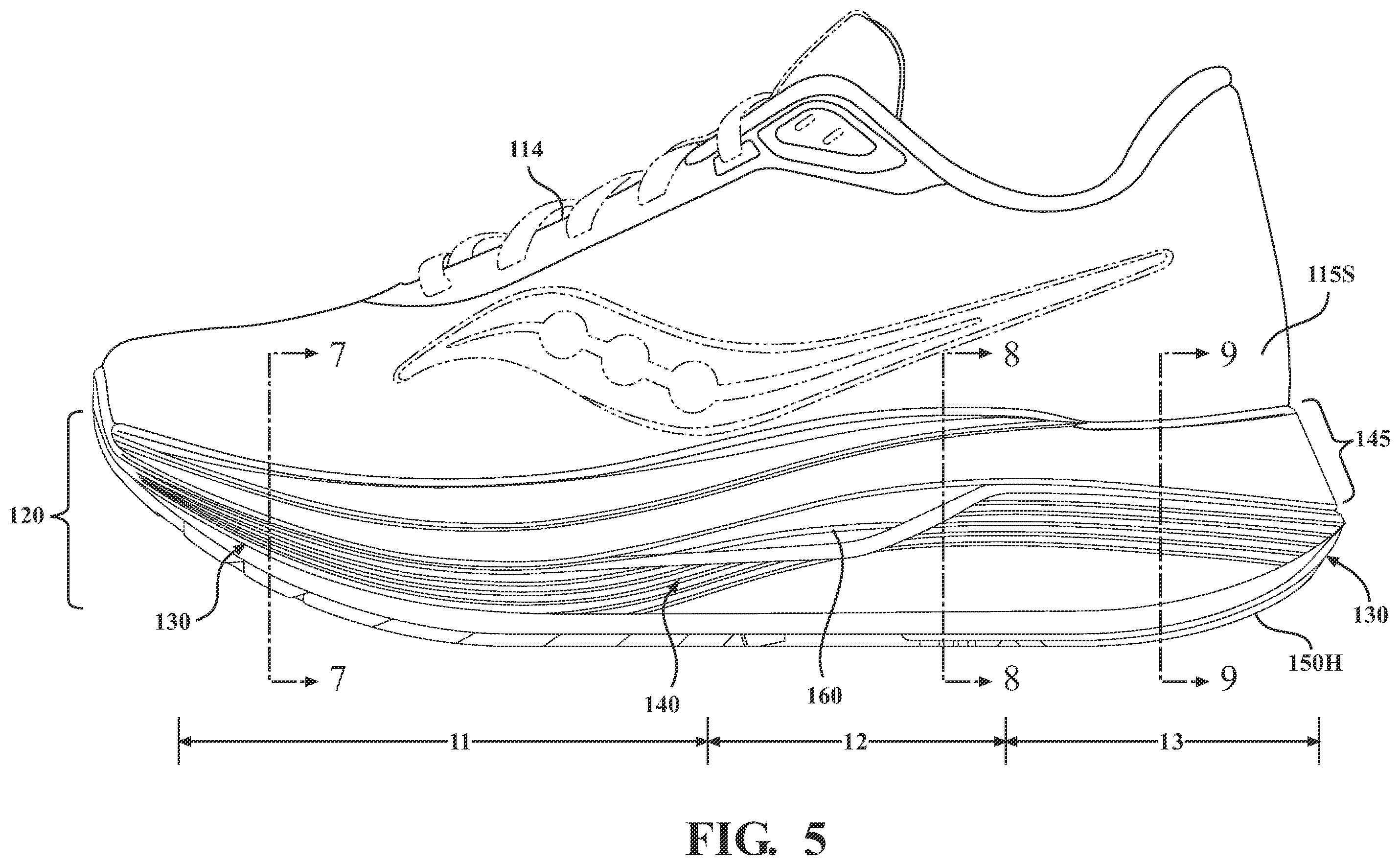 Patent US12588737 Figure 5 – Footwear sole and related method of use